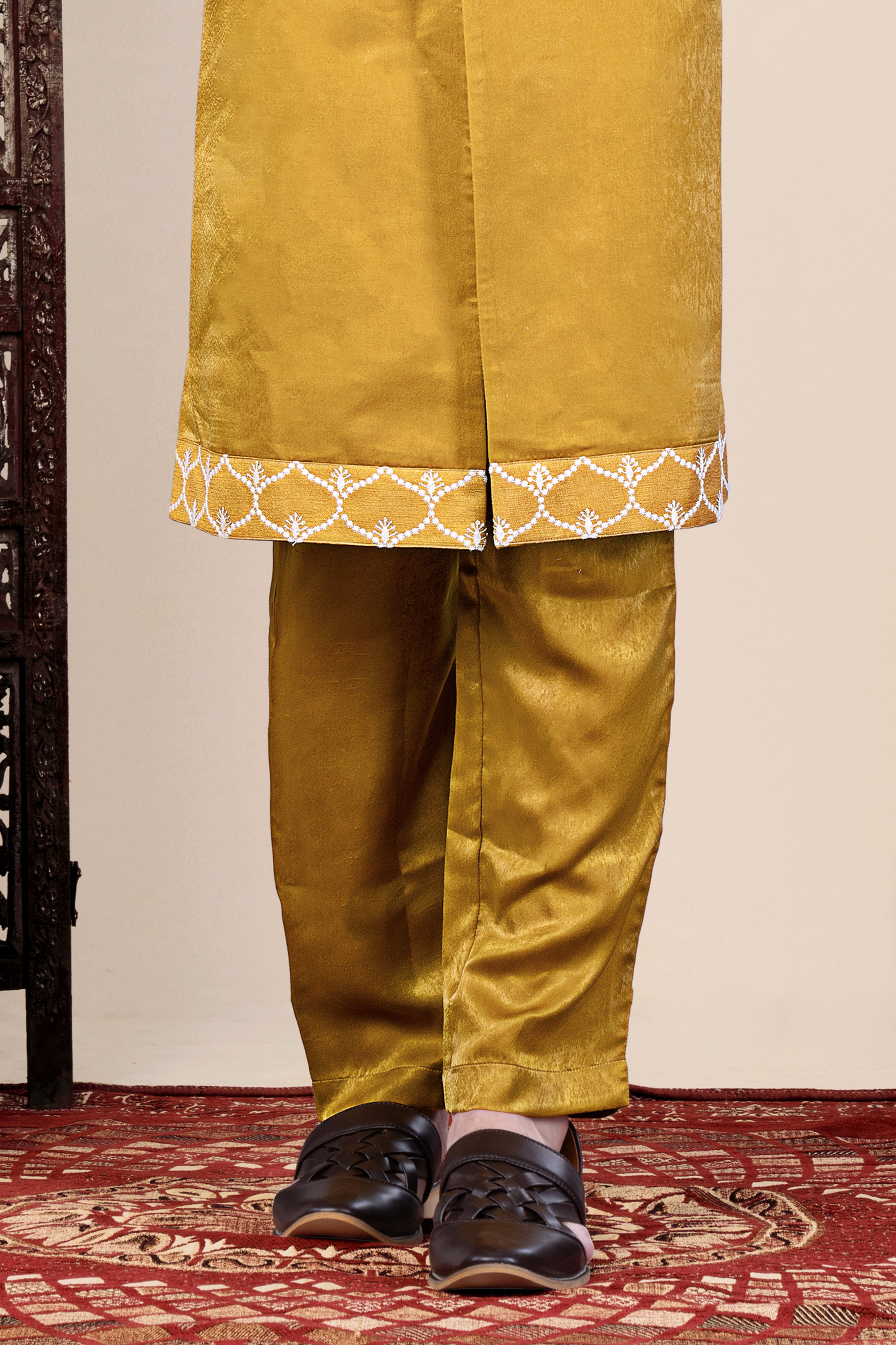 Macaroni Yellow Ogee Pajama F-9315