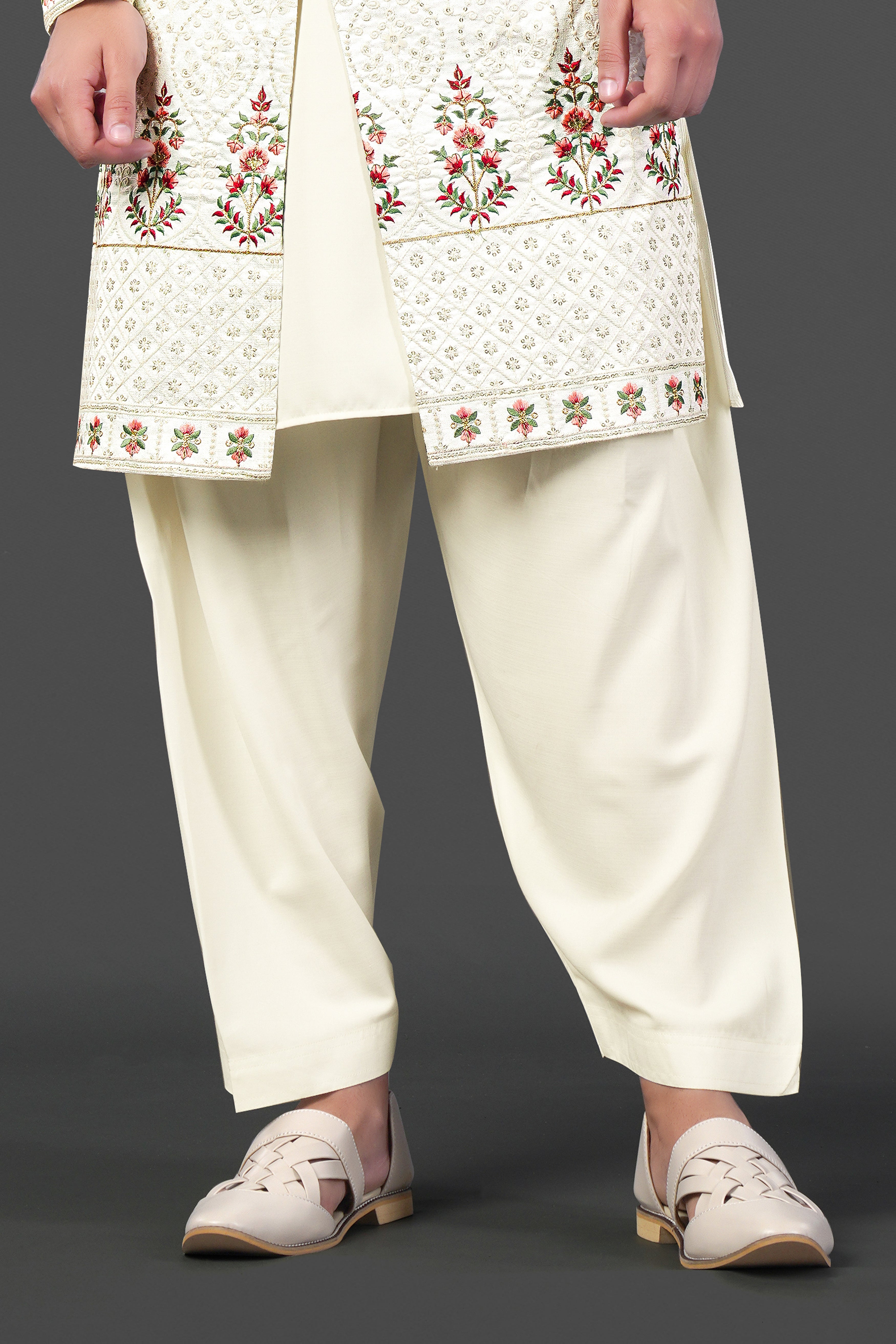 Ivory Cream Viscose Dhoti