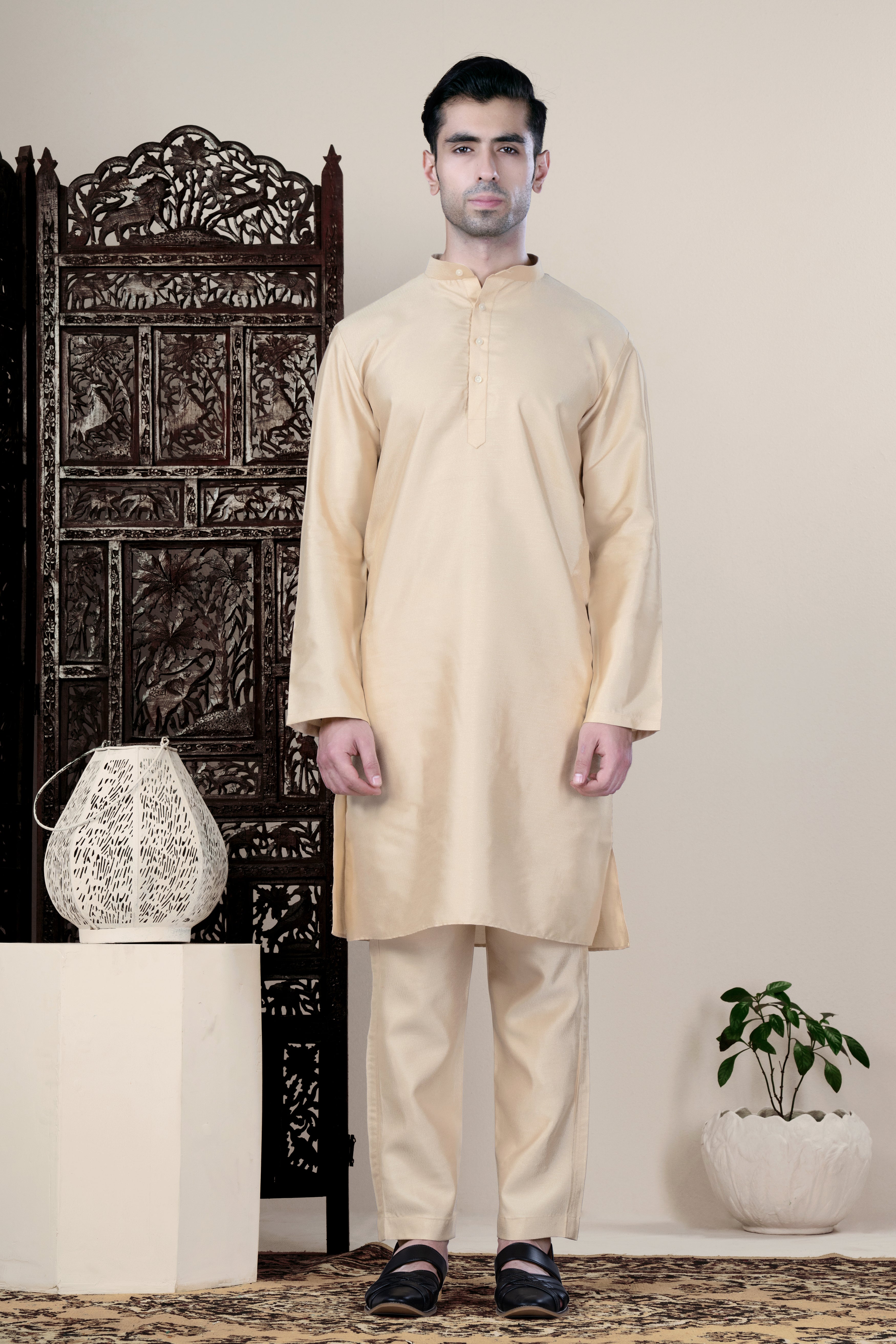 Almond Brown Viscose Kurta Set