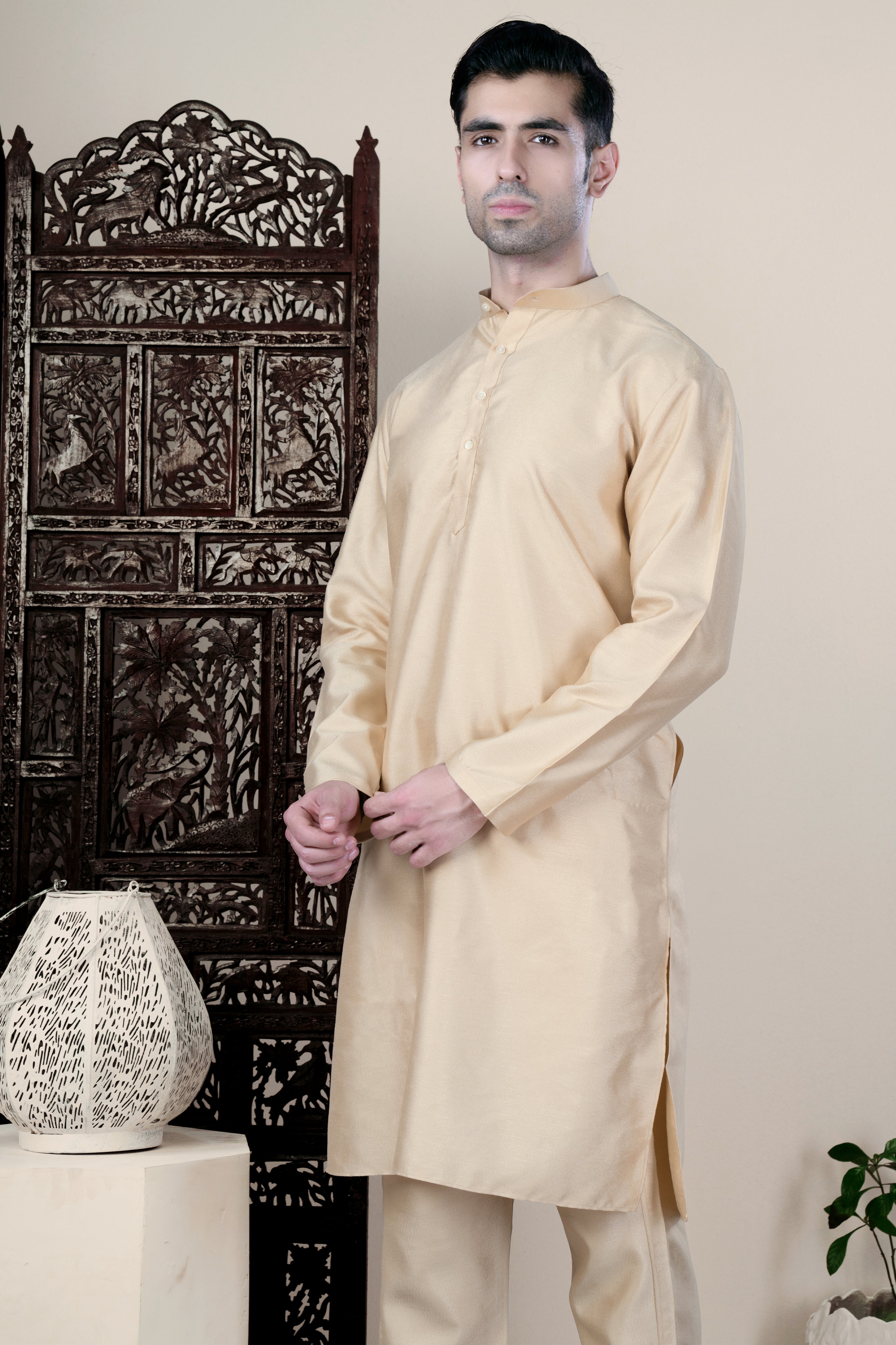 Almond Brown Viscose Kurta Set