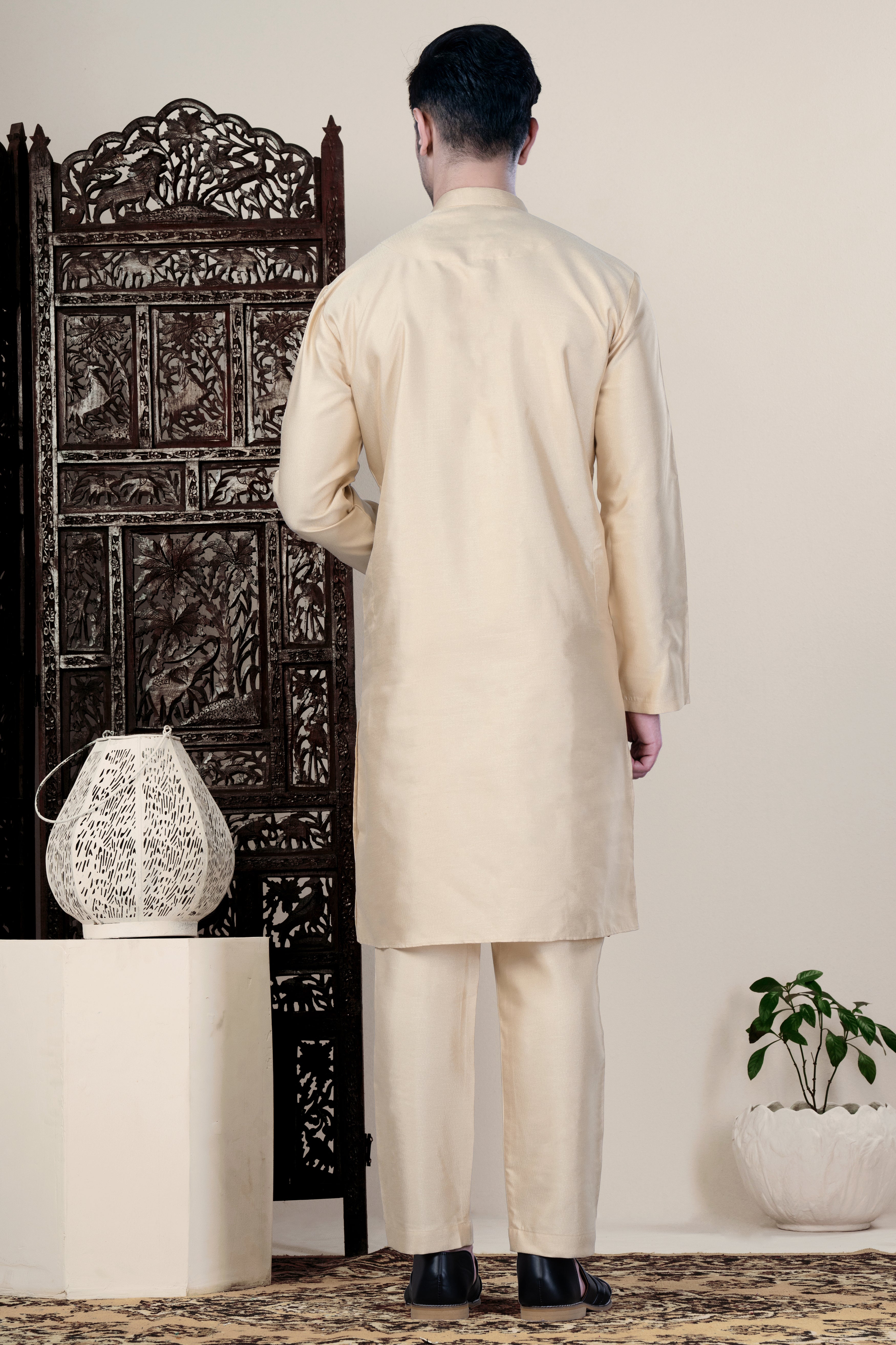 Almond Brown Viscose Kurta Set