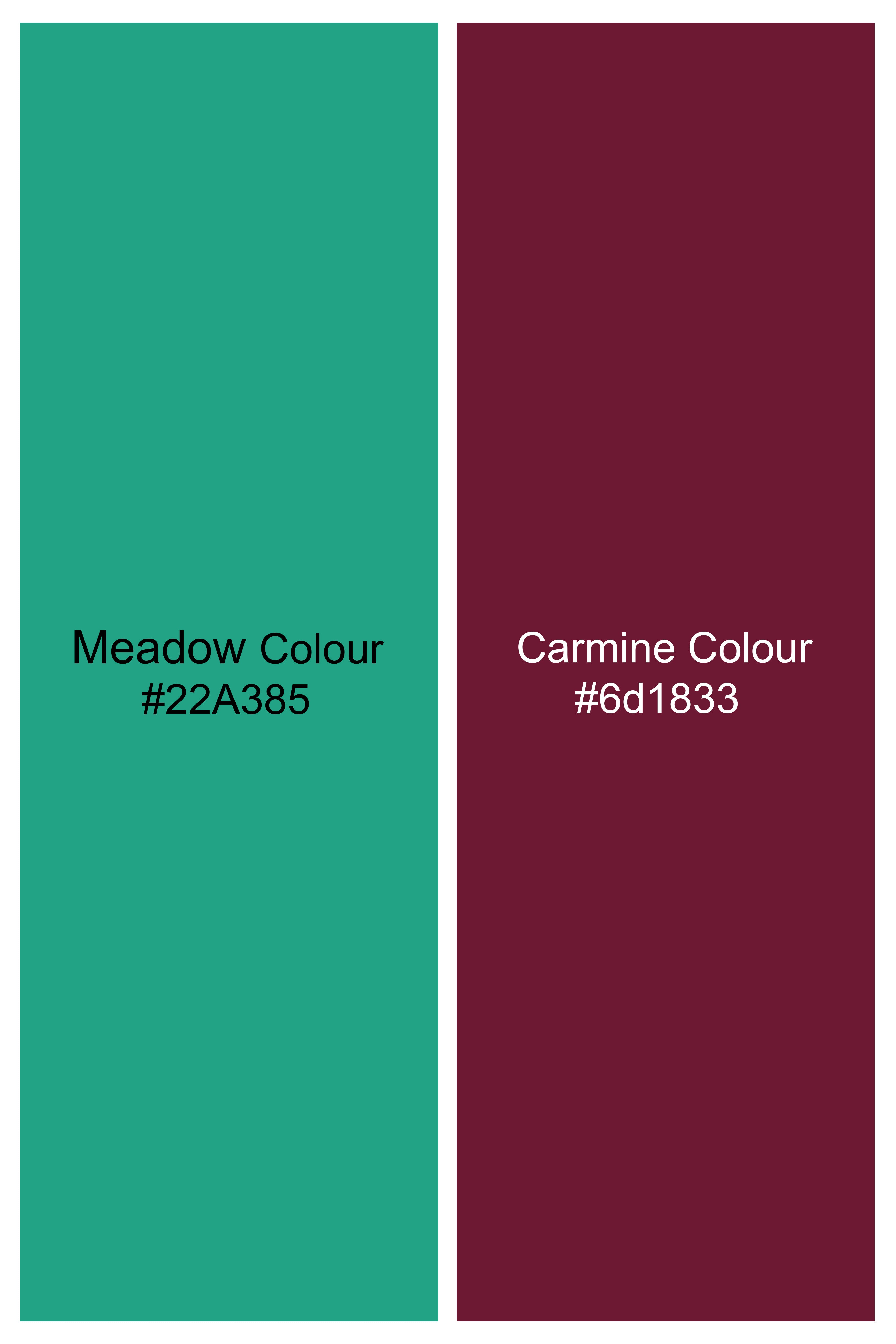 Meadow Green Thread Work Indo Western with Carmine Maroon Kurta and Pajama Set