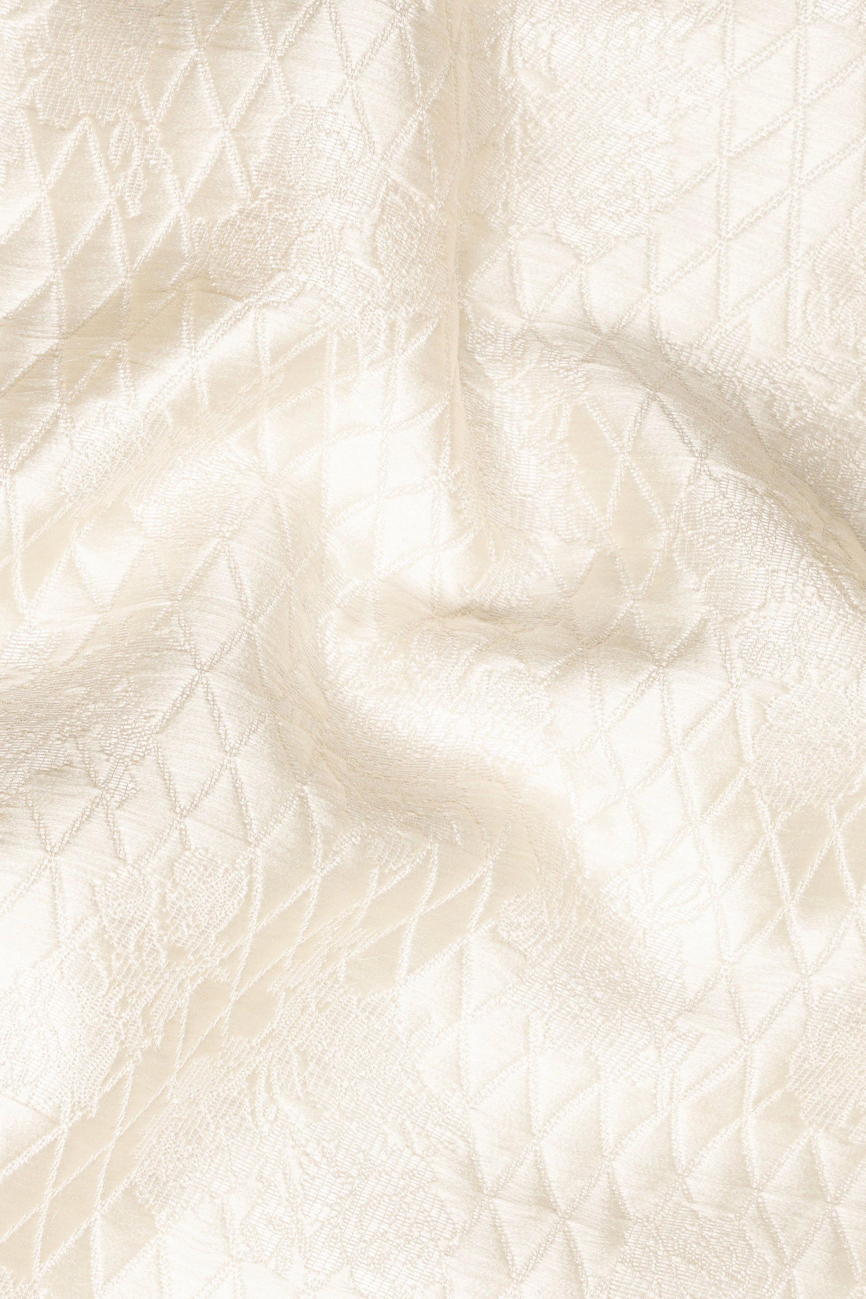 Ebb Cream Trellis Jacquard Weave Indo-Western Sherwani