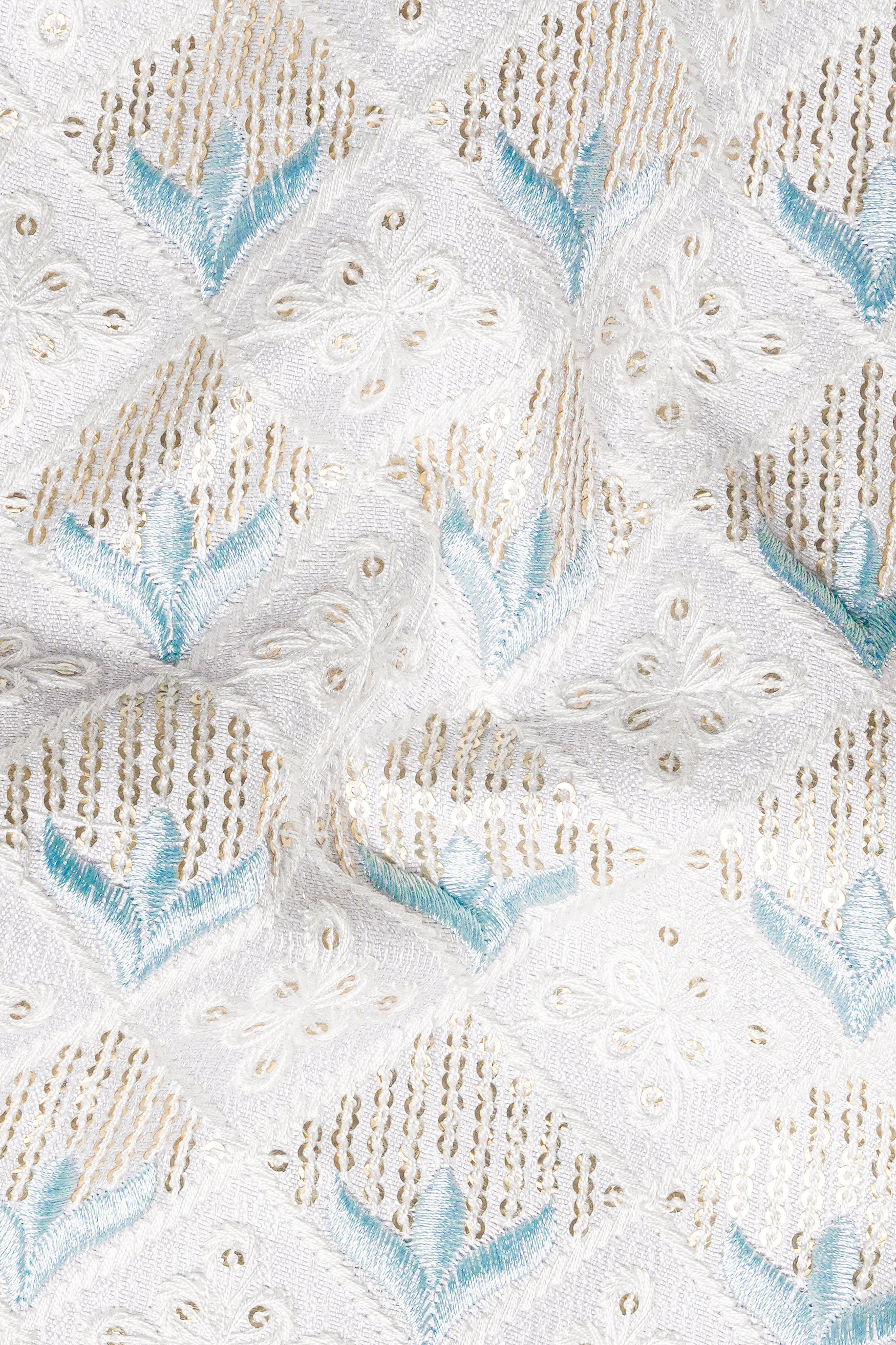 Sand Cream Geometric Thread and Sequin Embroidered Jodhpuri