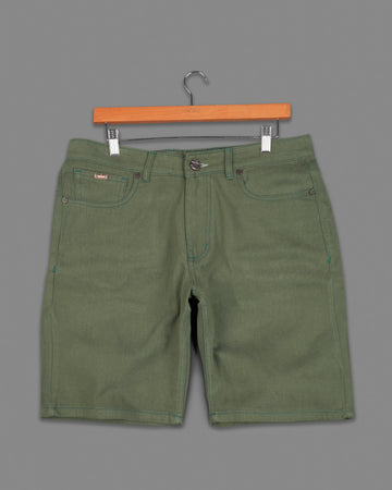Hemlock Green Rinse Wash Denim Shorts SR213-28, SR213-30, SR213-32, SR213-34, SR213-36, SR213-38, SR213-40, SR213-42, SR213-44