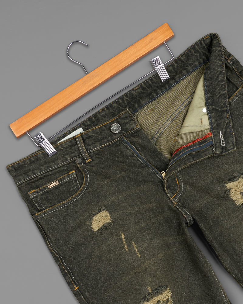 Rangitoto Brown Mildly Distressed Whiskering Wash Denim Shorts SR220-28, SR220-30, SR220-32, SR220-34, SR220-36, SR220-38, SR220-40, SR220-42, SR220-44