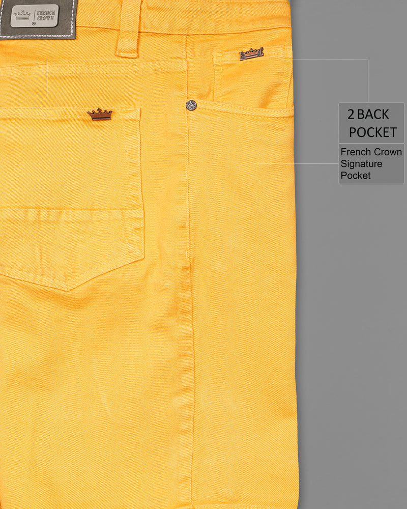Apricot Yellow Rinse Wash Rinse Wash  Clean Look Stretchable Denim Shorts SR224-28, SR224-30, SR224-32, SR224-34, SR224-36, SR224-38, SR224-40, SR224-42, SR224-44