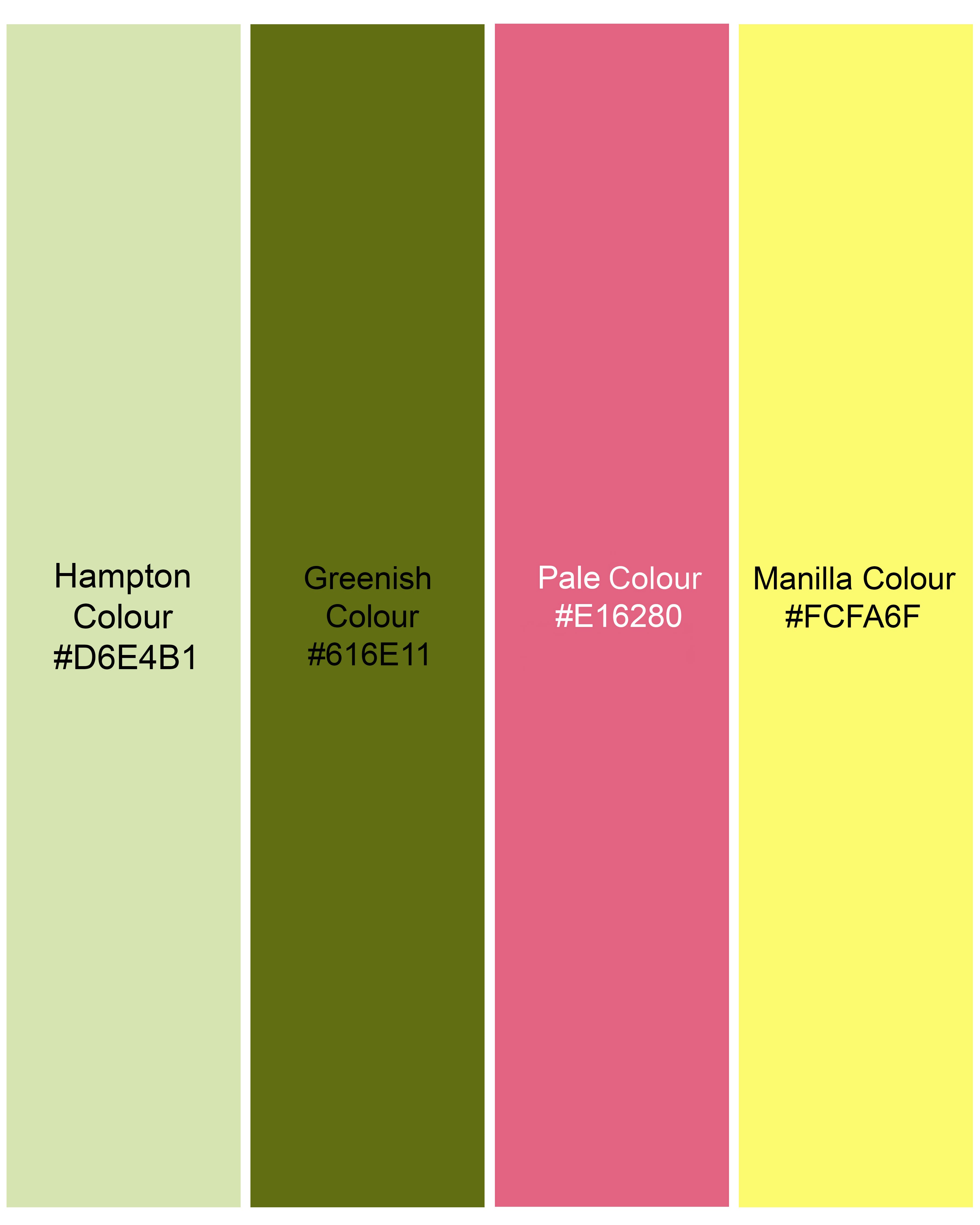 Hampton Green with Pale Pink Rose Printed Premium Cotton Shorts SR248-28, SR248-30, SR248-32, SR248-34, SR248-36, SR248-38, SR248-40, SR248-42, SR248-44