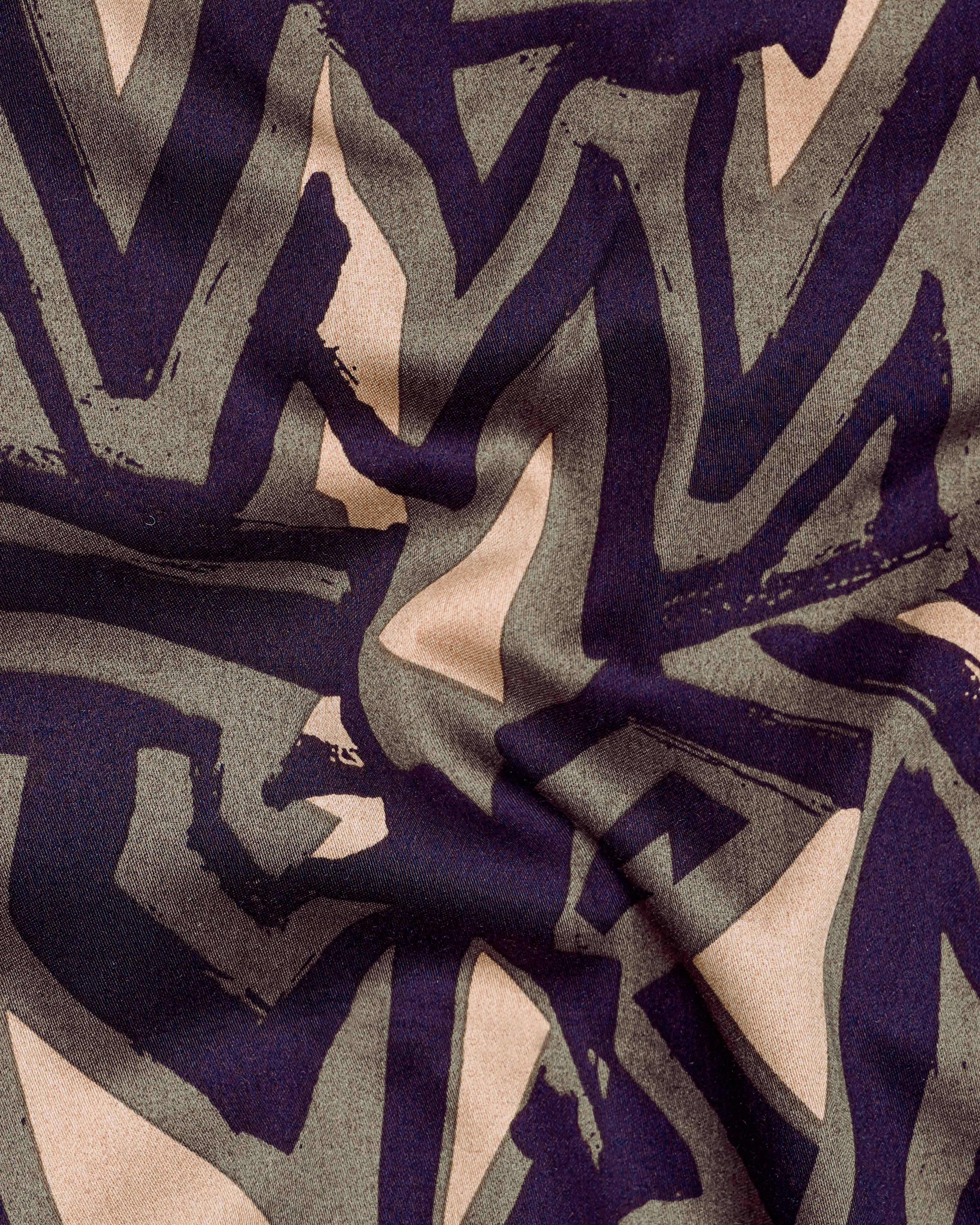 Makara Green and Haiti Purple Printed Super Soft Premium Cotton Shorts SR257-28, SR257-30, SR257-32, SR257-34, SR257-36, SR257-38, SR257-40, SR257-42, SR257-44