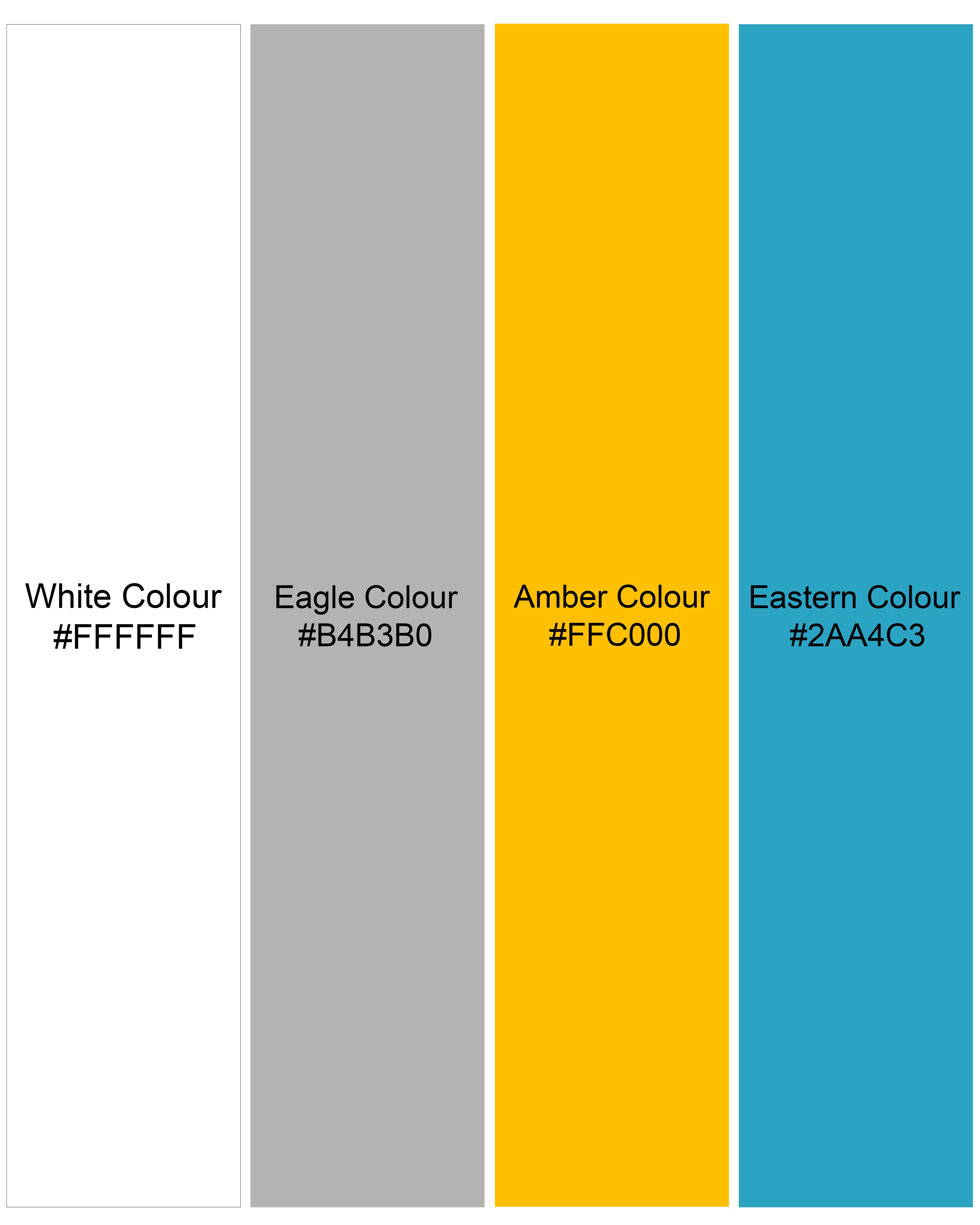 Bright White with Eagle Gray Multicolour Printed Super Soft Premium Cotton Shorts SR258-28, SR258-30, SR258-32, SR258-34, SR258-36, SR258-38, SR258-40, SR258-42, SR258-44