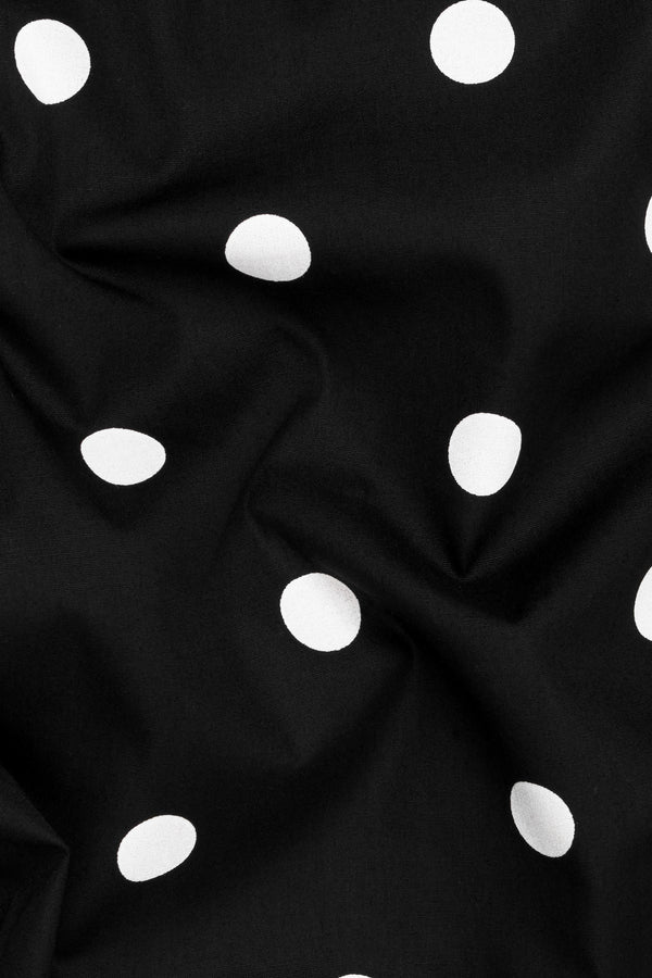 Jade Black and White Polka Dotted Premium Cotton Shorts