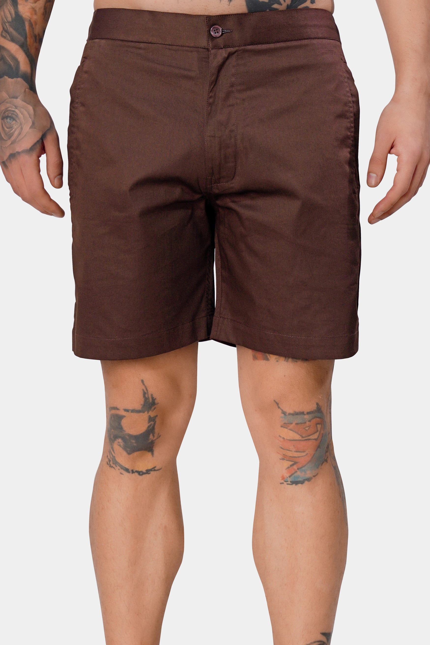 Bistre Brown Subtle Sheen Super Soft Premium Cotton Shorts