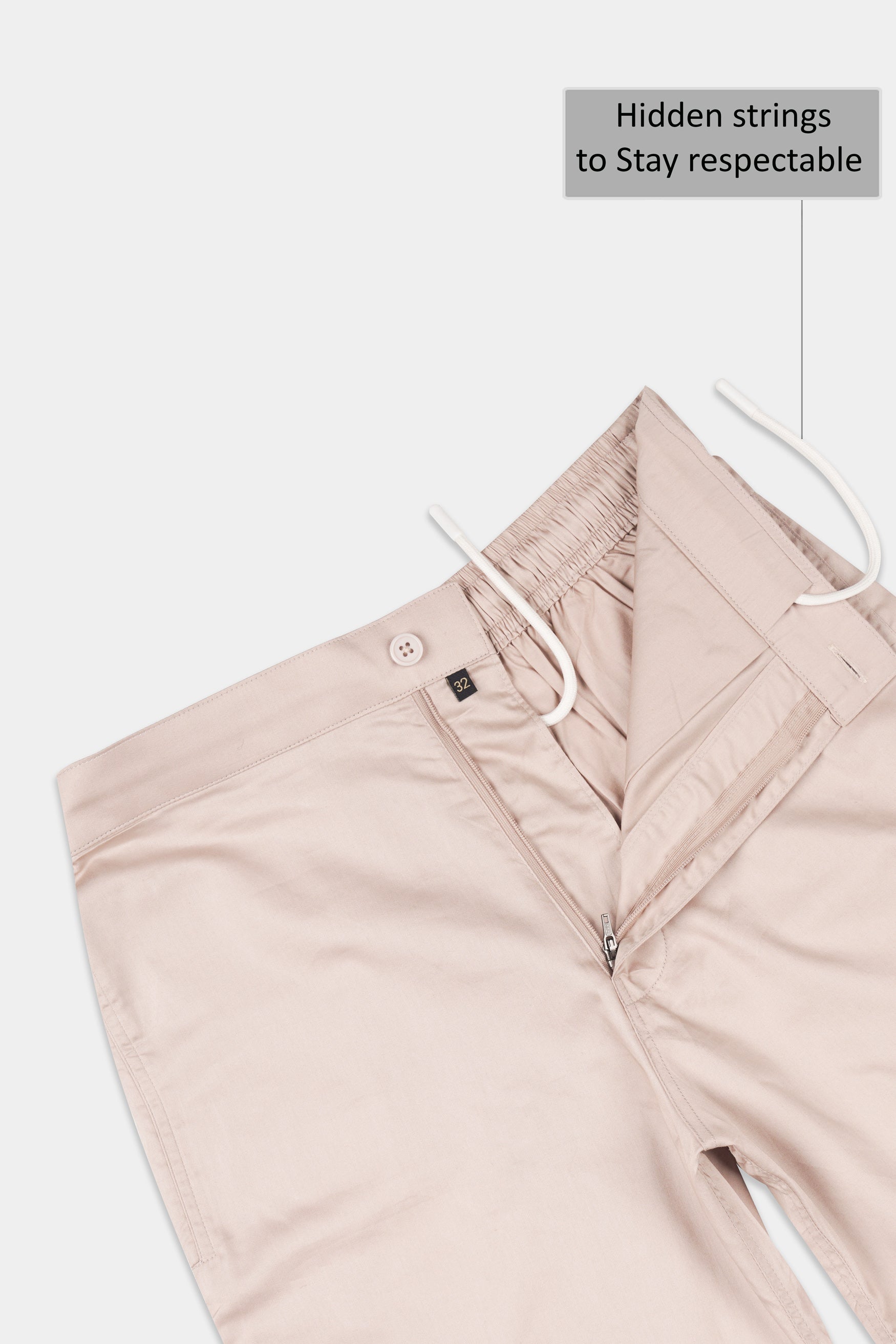 Oyster Beige Subtle Sheen Super Soft Premium Cotton Shorts