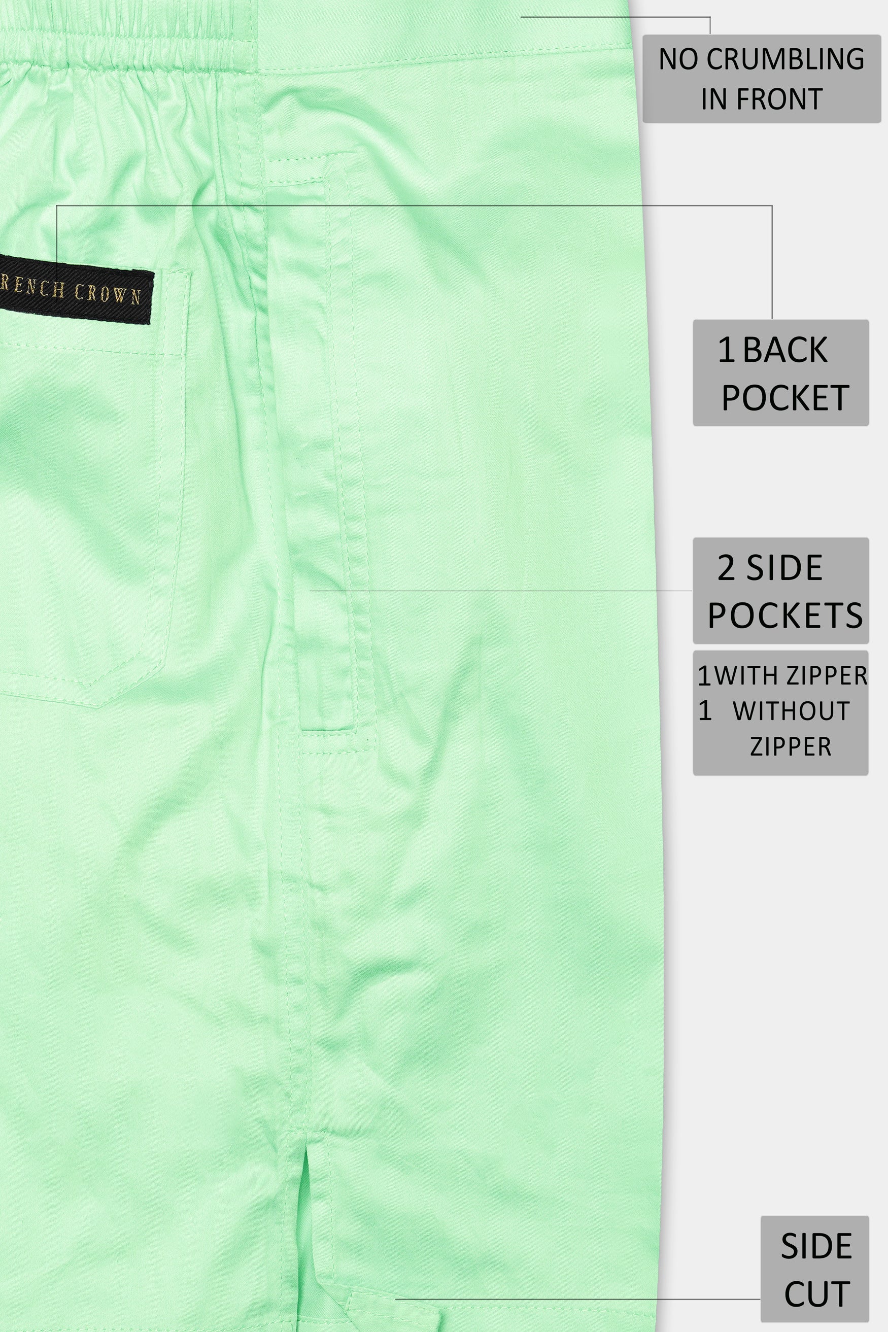 Fringy Green Subtle Sheen Super Soft Premium Cotton Shorts