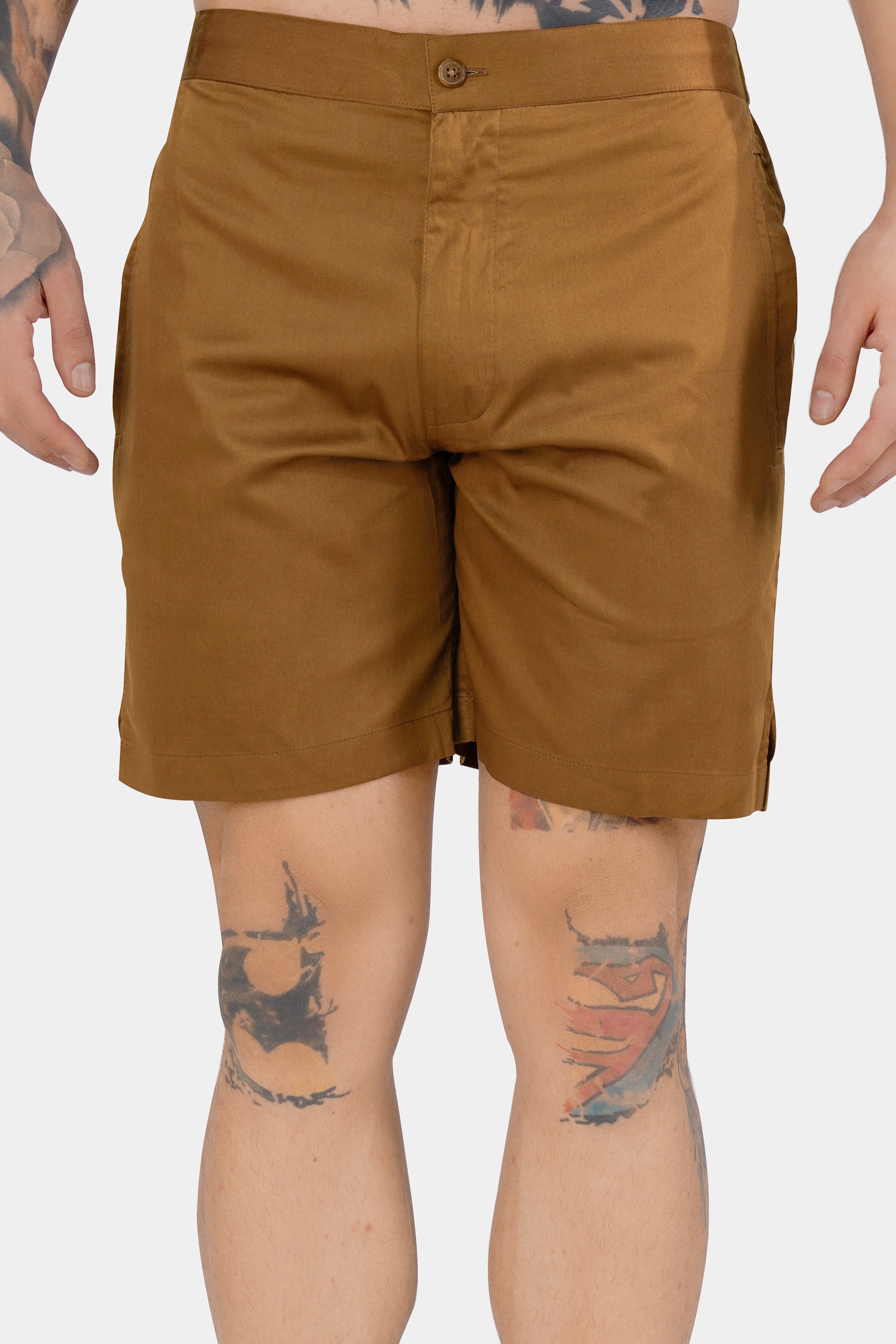 Sepia Brown Subtle Sheen Super Soft Premium Cotton Shorts