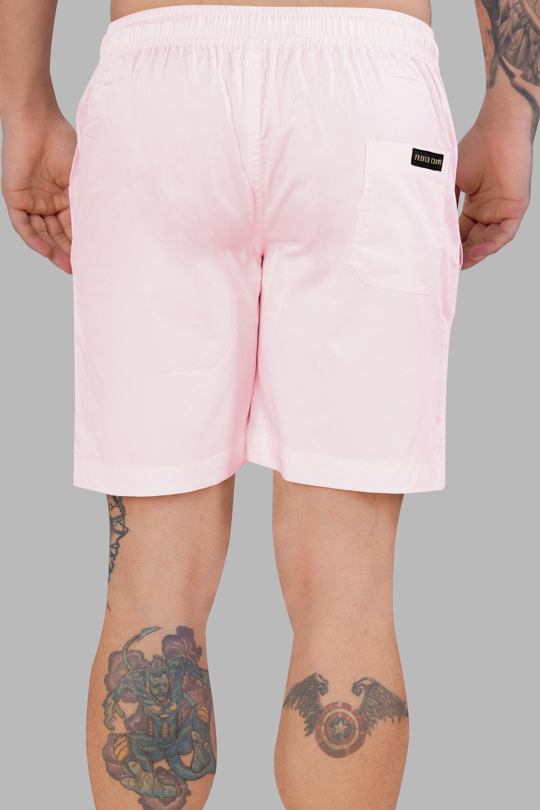 Bizarre Pink Subtle Sheen Super Soft Premium Cotton Shorts