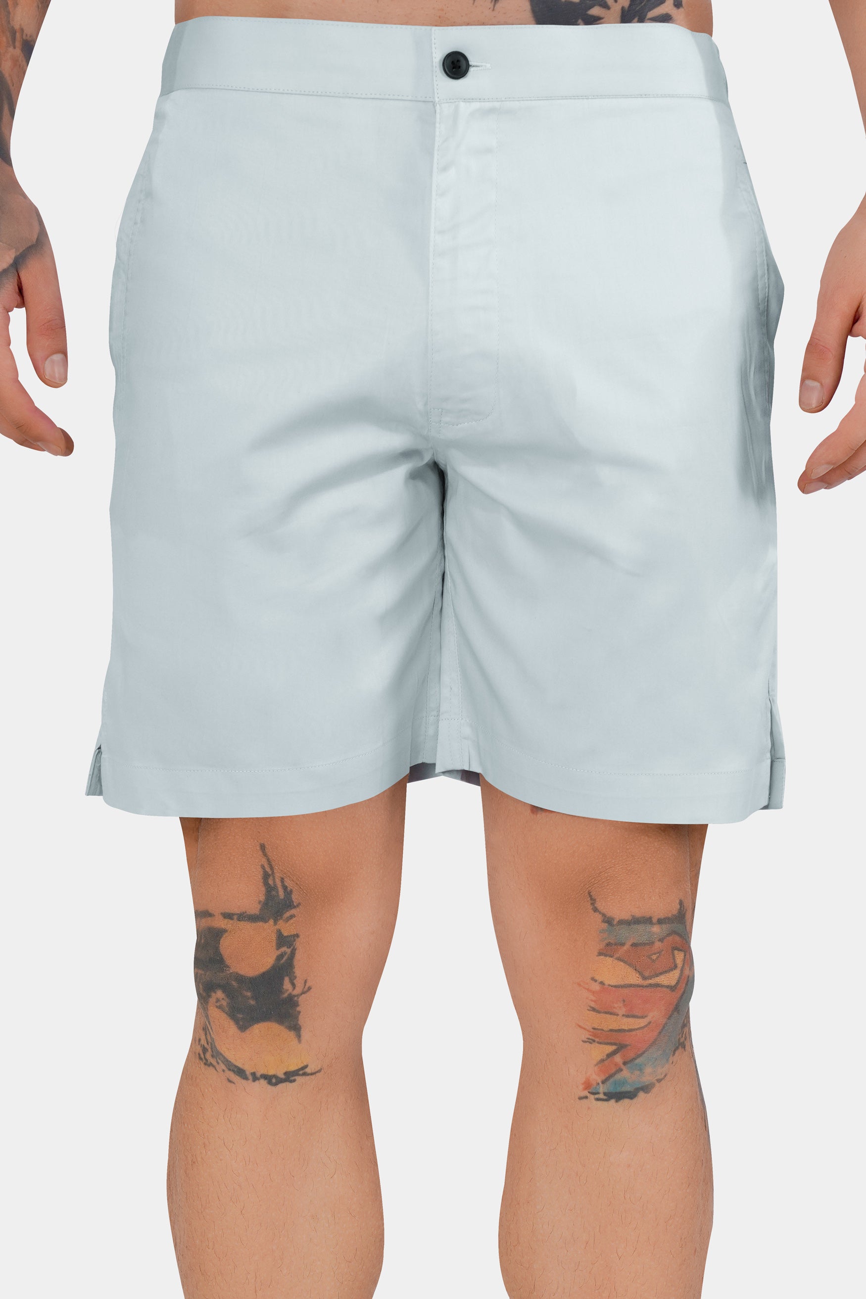 Geyser Blue Subtle Sheen Super Soft Premium Cotton Shorts