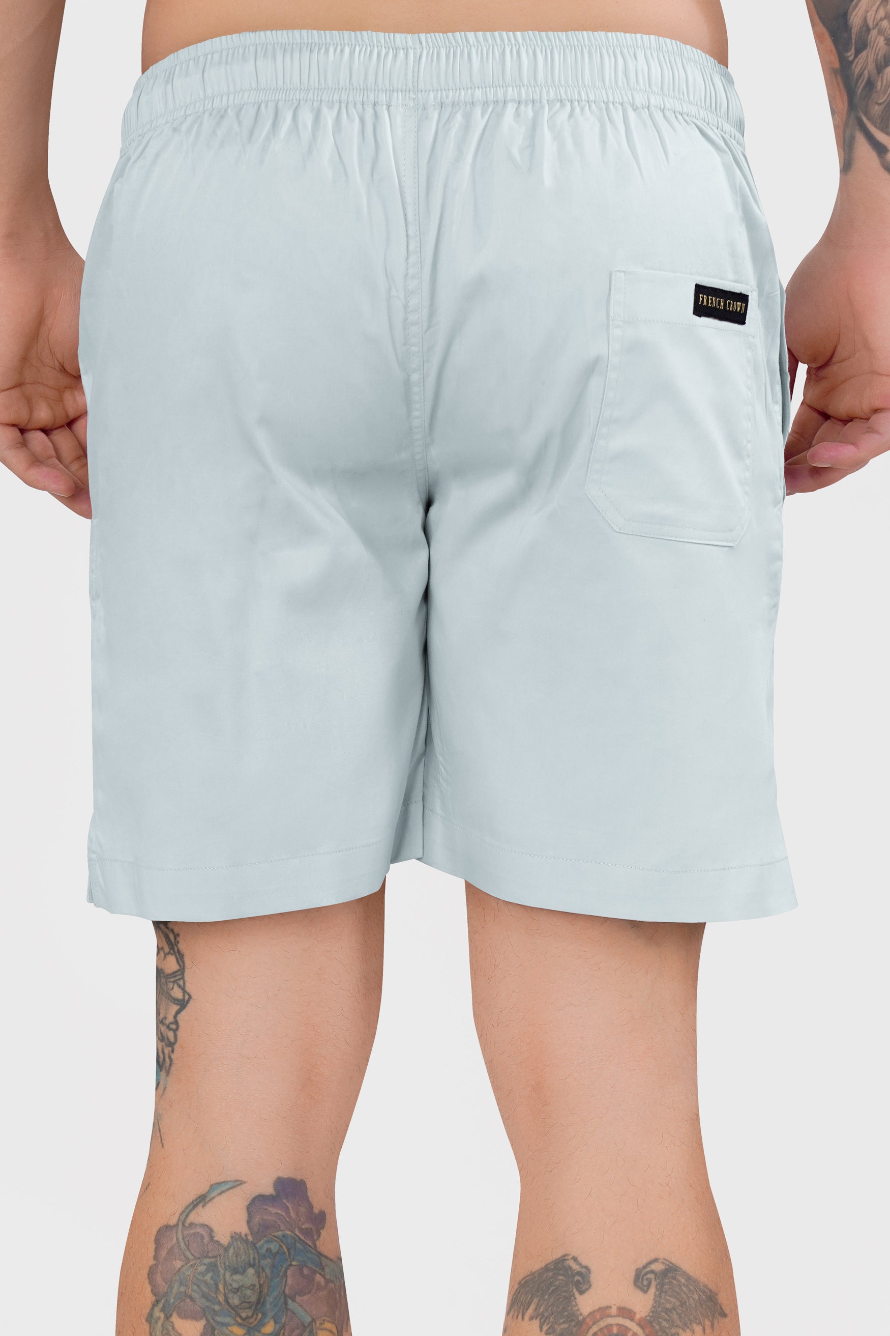 Geyser Blue Subtle Sheen Super Soft Premium Cotton Shorts