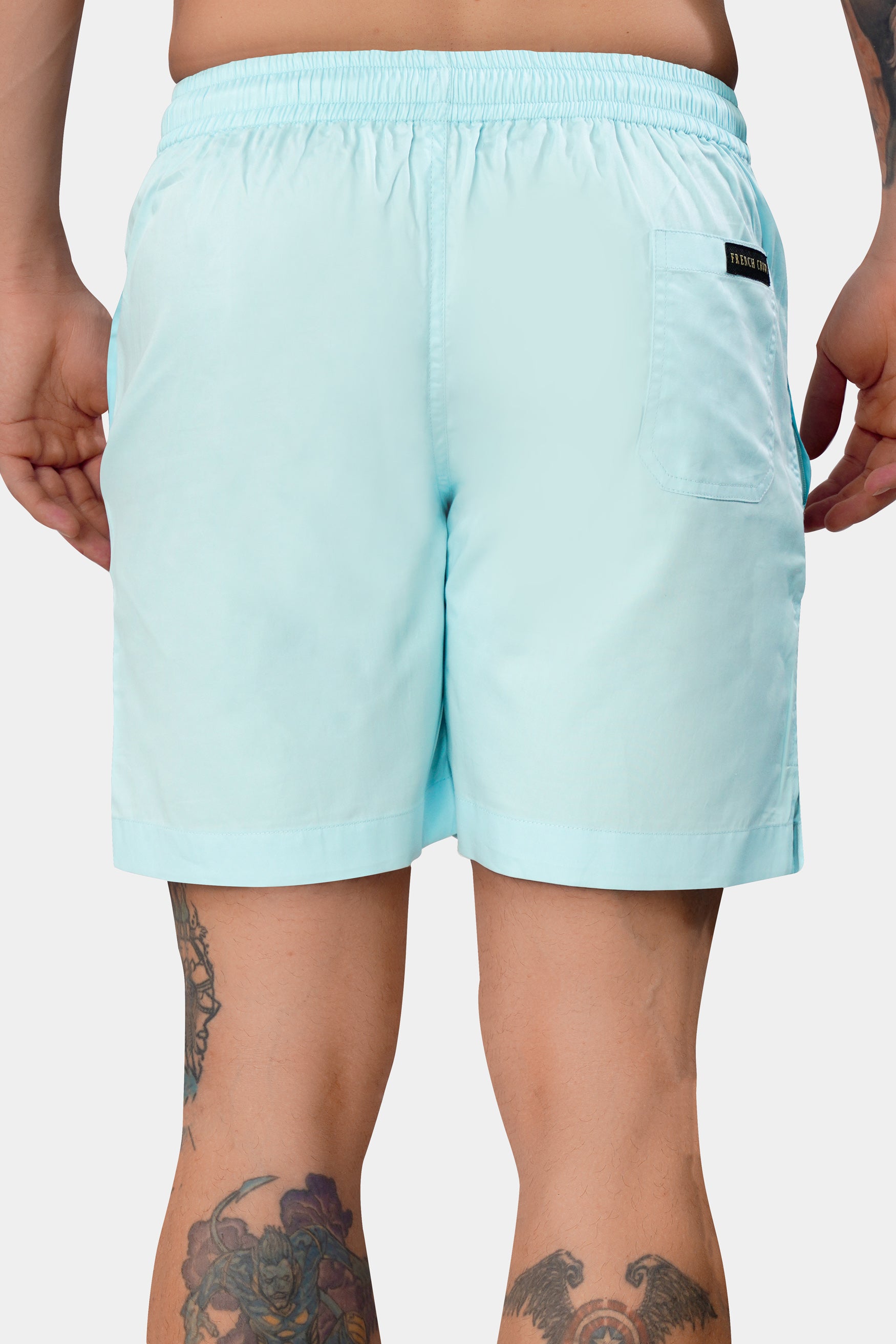 Iceberg Blue Subtle Sheen Super Soft Premium Cotton Shorts