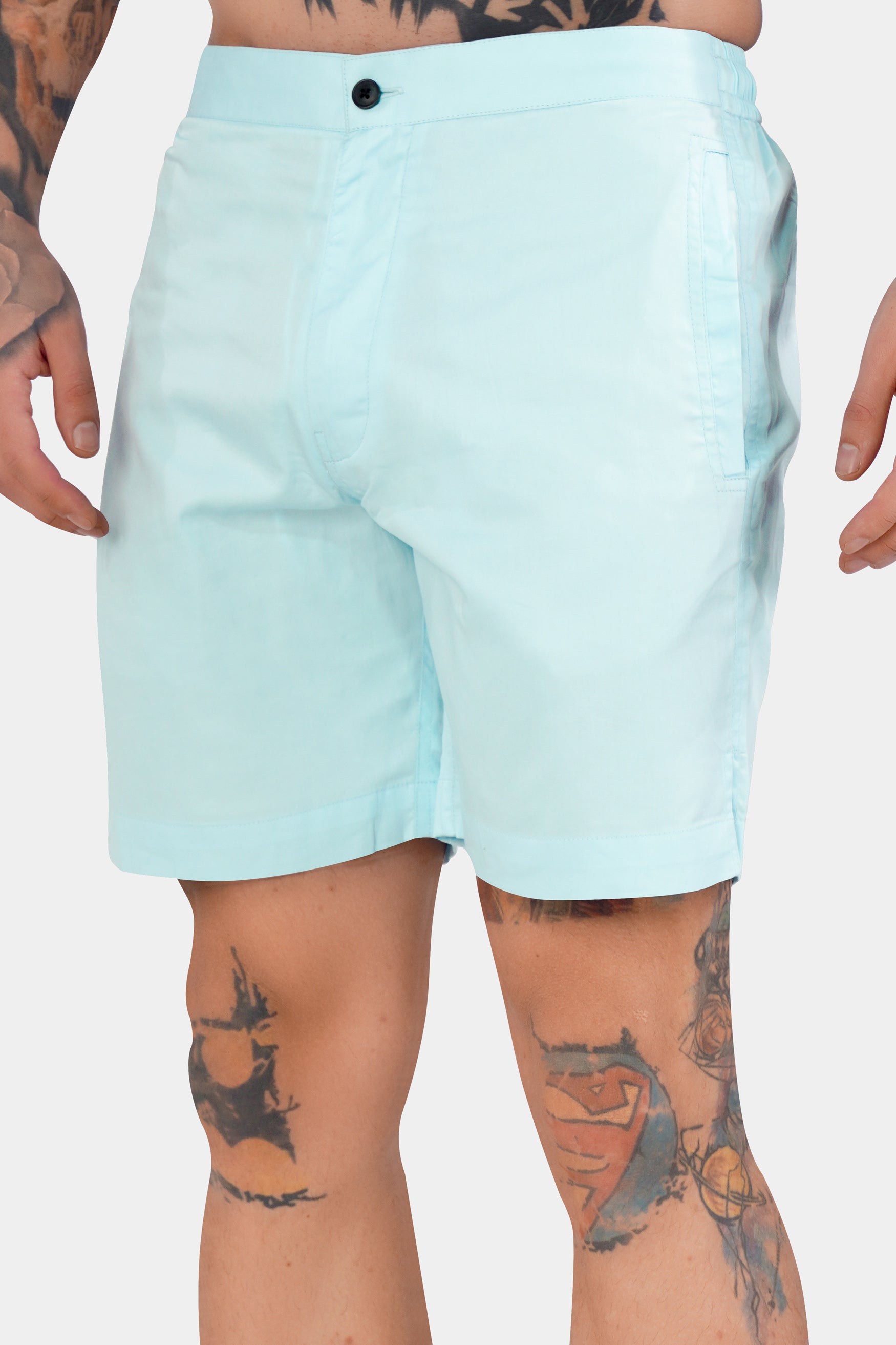 Iceberg Blue Subtle Sheen Super Soft Premium Cotton Shorts