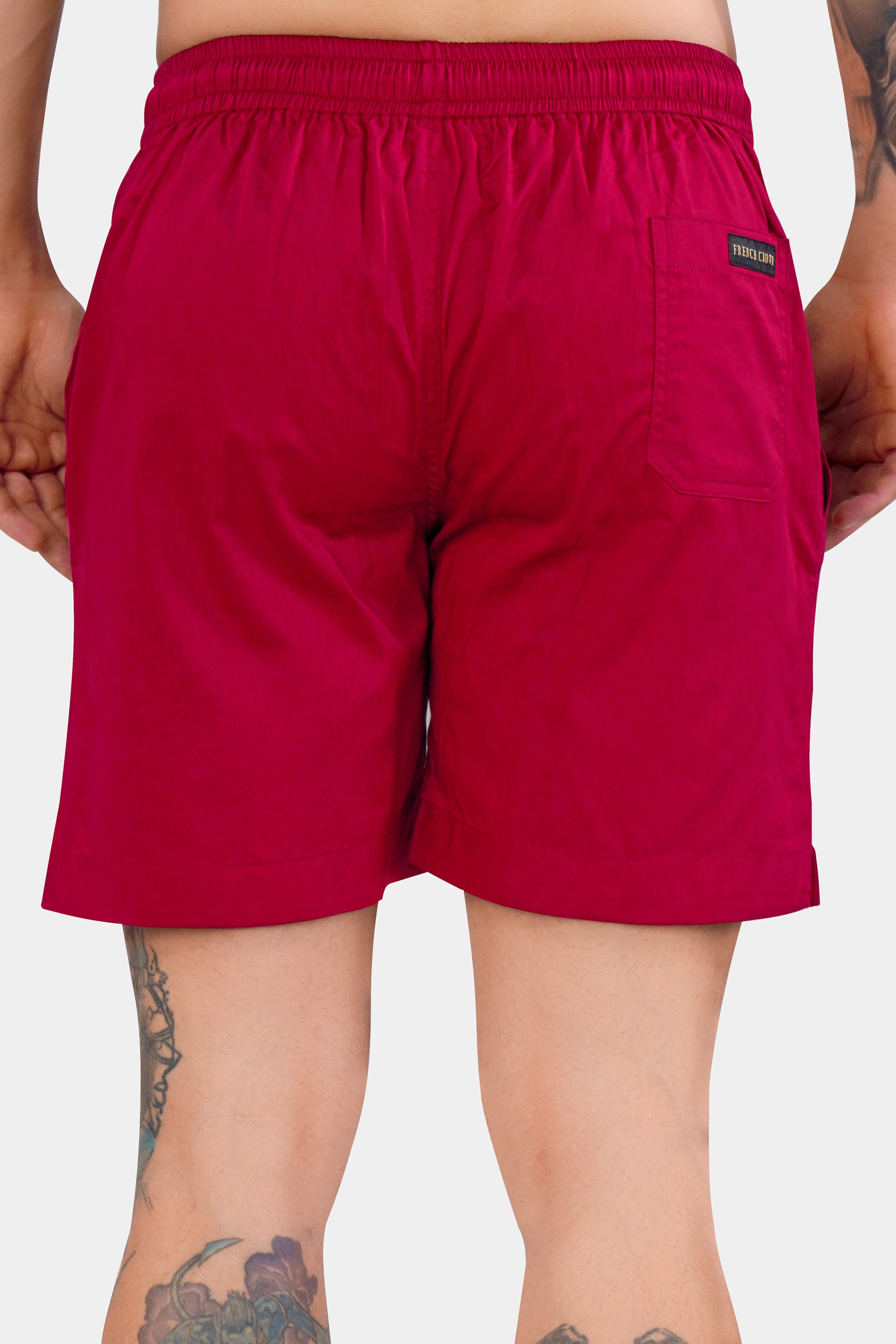 Shiraz Red Subtle Sheen Super Soft Premium Cotton Shorts