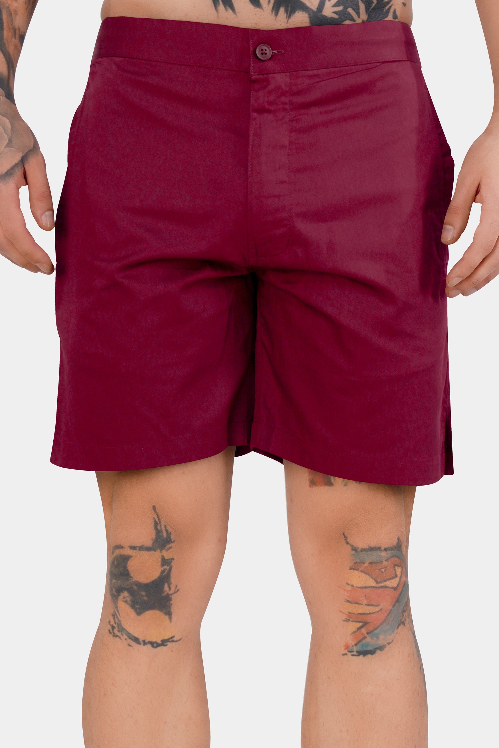 Claret Maroon Subtle Sheen Super Soft Premium Cotton Shorts SR305-28,  SR305-30,  SR305-32,  SR305-34,  SR305-36,  SR305-38,  SR305-40,  SR305-42,  SR305-44