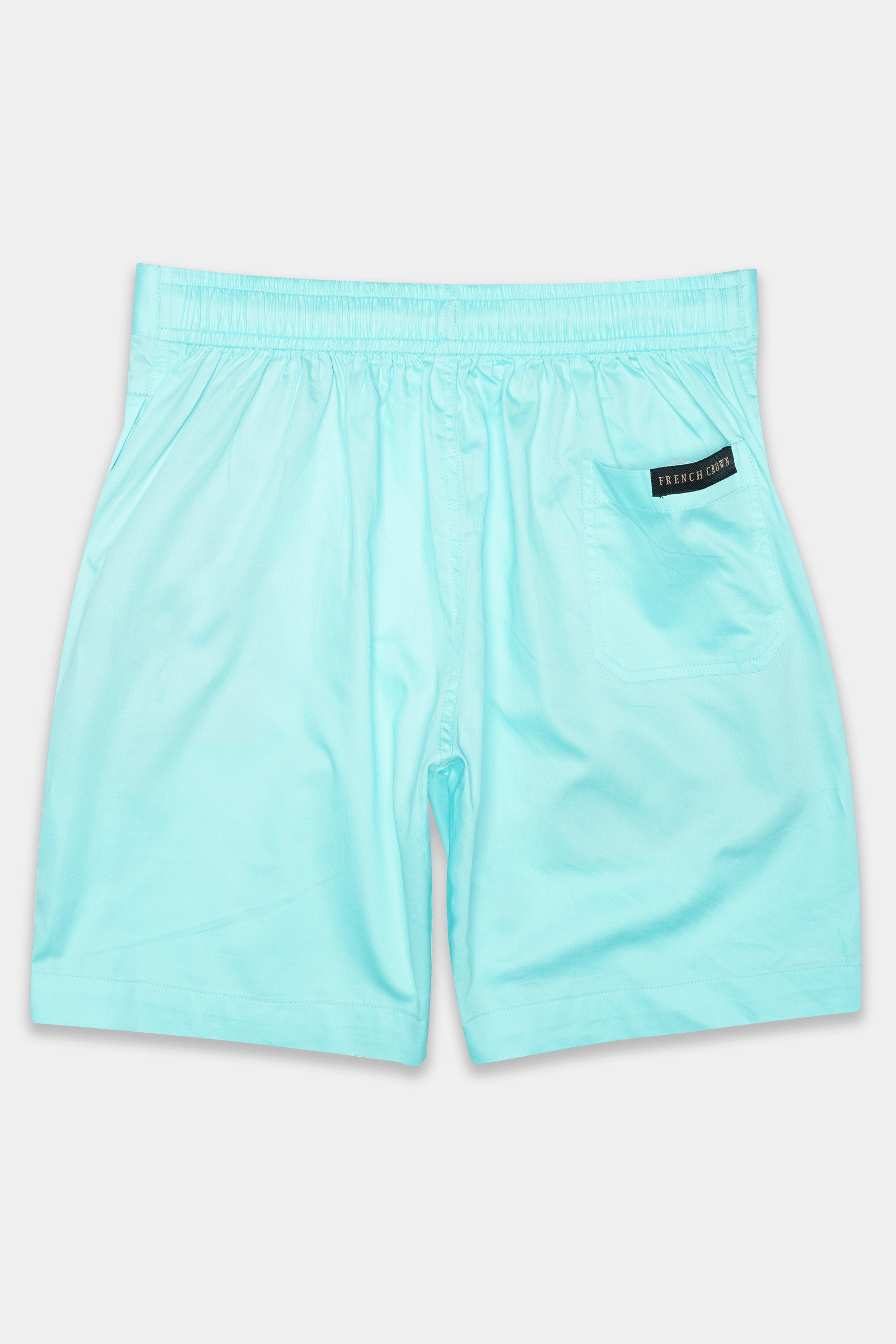 Cyan Blue Subtle Sheen Super Soft Premium Cotton Shorts SR307-28,  SR307-30,  SR307-32,  SR307-34,  SR307-36,  SR307-38,  SR307-40,  SR307-42,  SR307-44