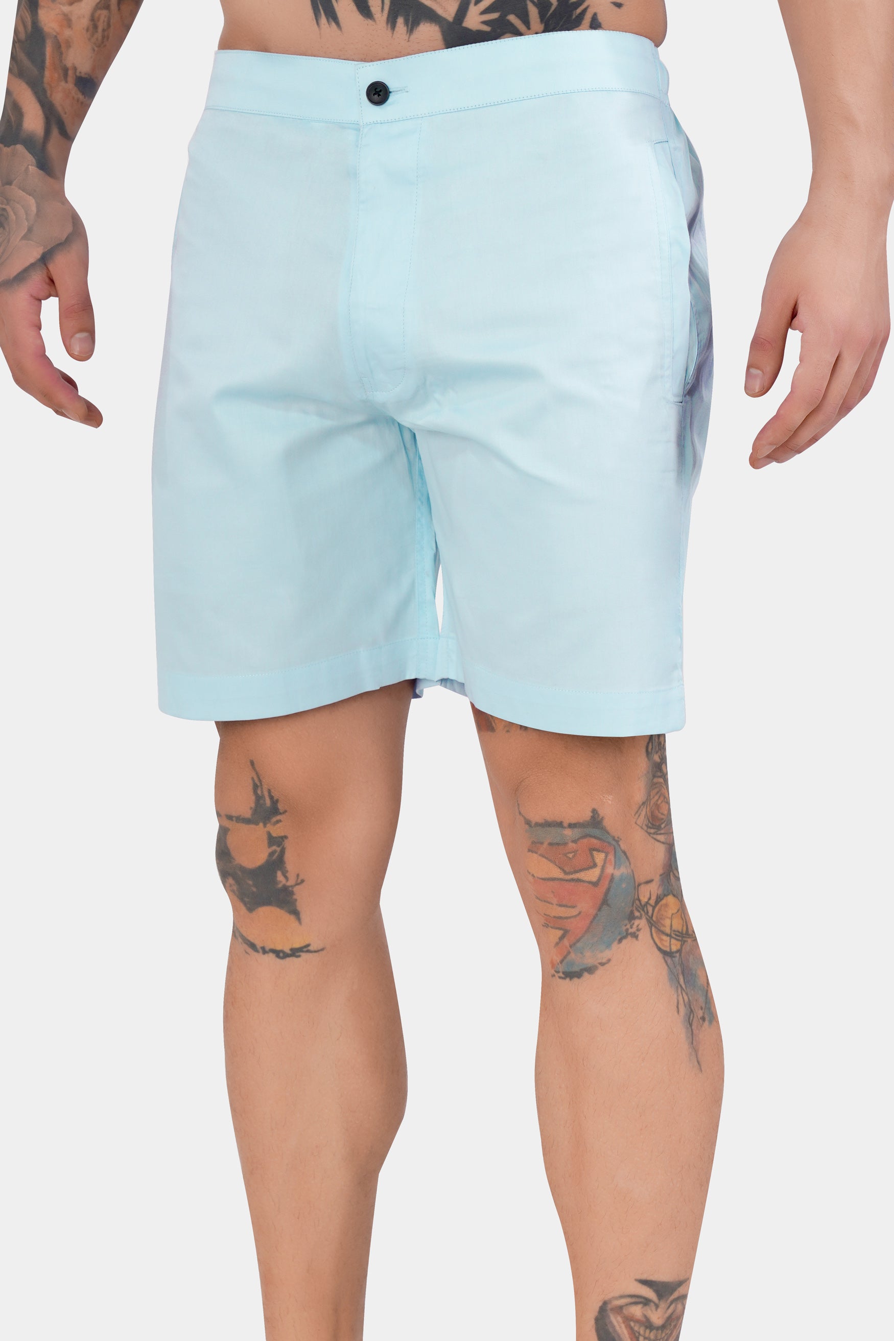 Mercury Blue Subtle Sheen Super Soft Premium Cotton Shorts SR308-28,  SR308-30,  SR308-32,  SR308-34,  SR308-36,  SR308-38,  SR308-40,  SR308-42,  SR308-44