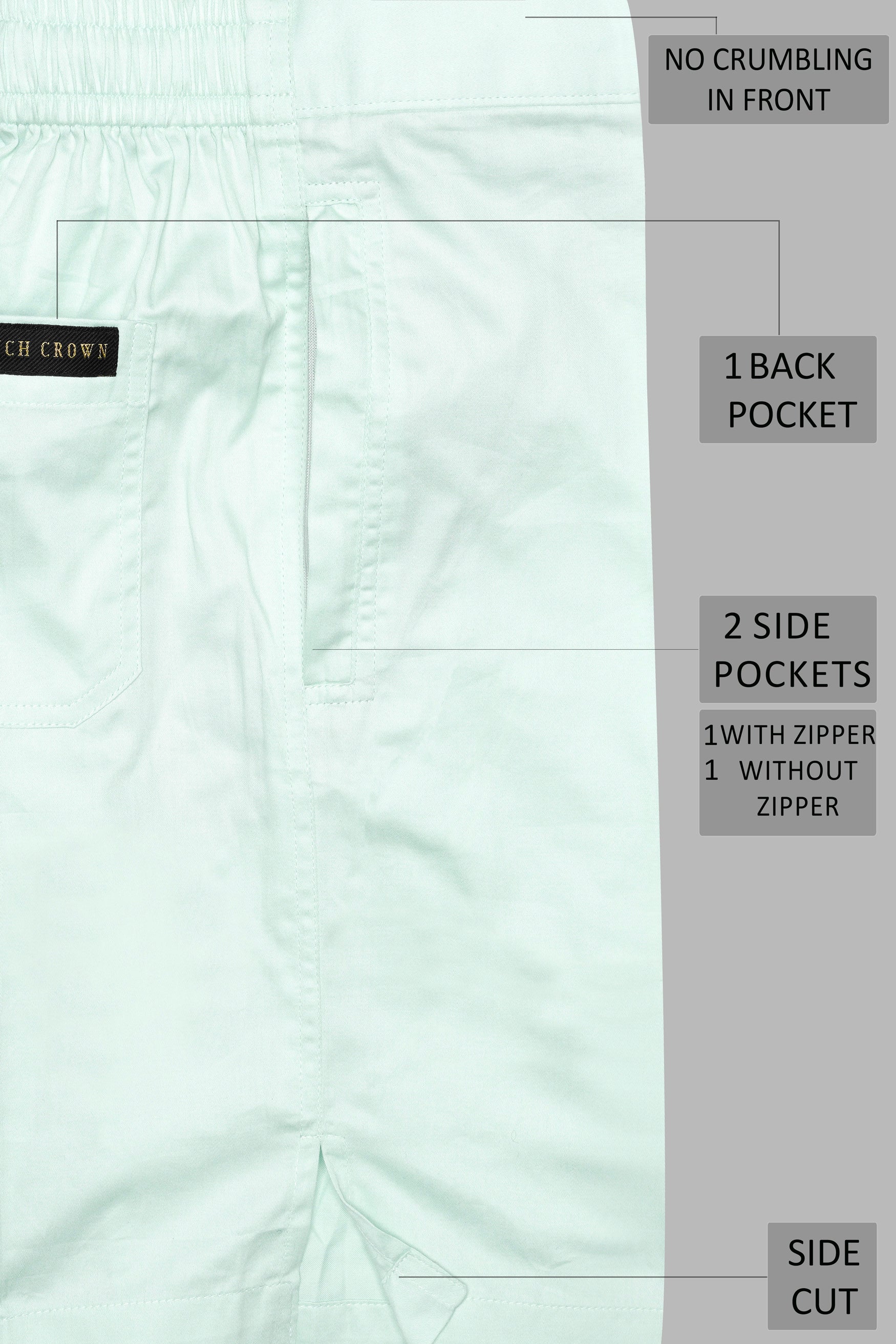 Iceberg Green Subtle Sheen Super Soft Premium Cotton Shorts SR311-28,  SR311-30,  SR311-32,  SR311-34,  SR311-36,  SR311-38,  SR311-40,  SR311-42,  SR311-44