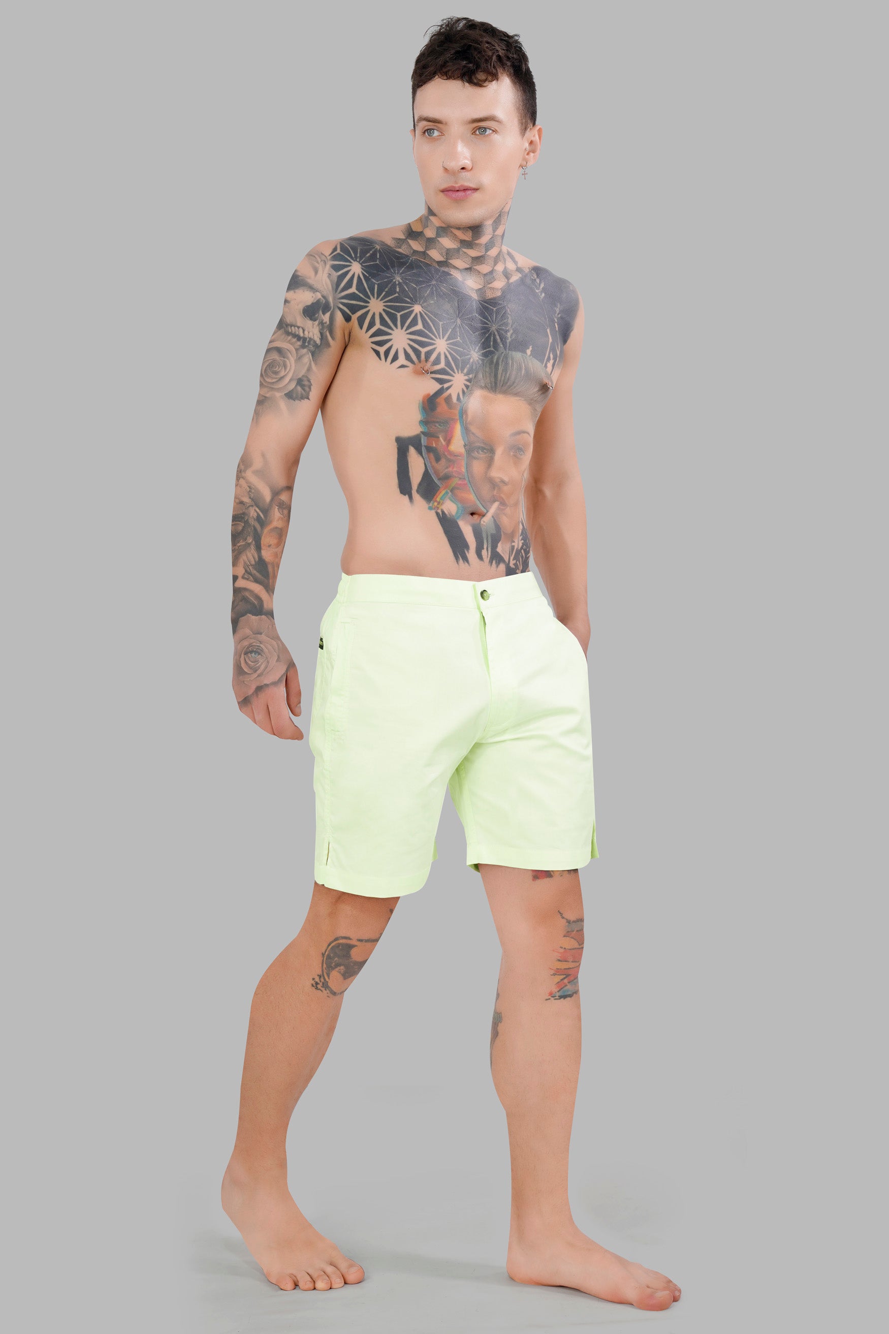 Nyanza Green Subtle Sheen Super Soft Premium Cotton Shorts SR312-28,  SR312-30,  SR312-32,  SR312-34,  SR312-36,  SR312-38,  SR312-40,  SR312-42,  SR312-44