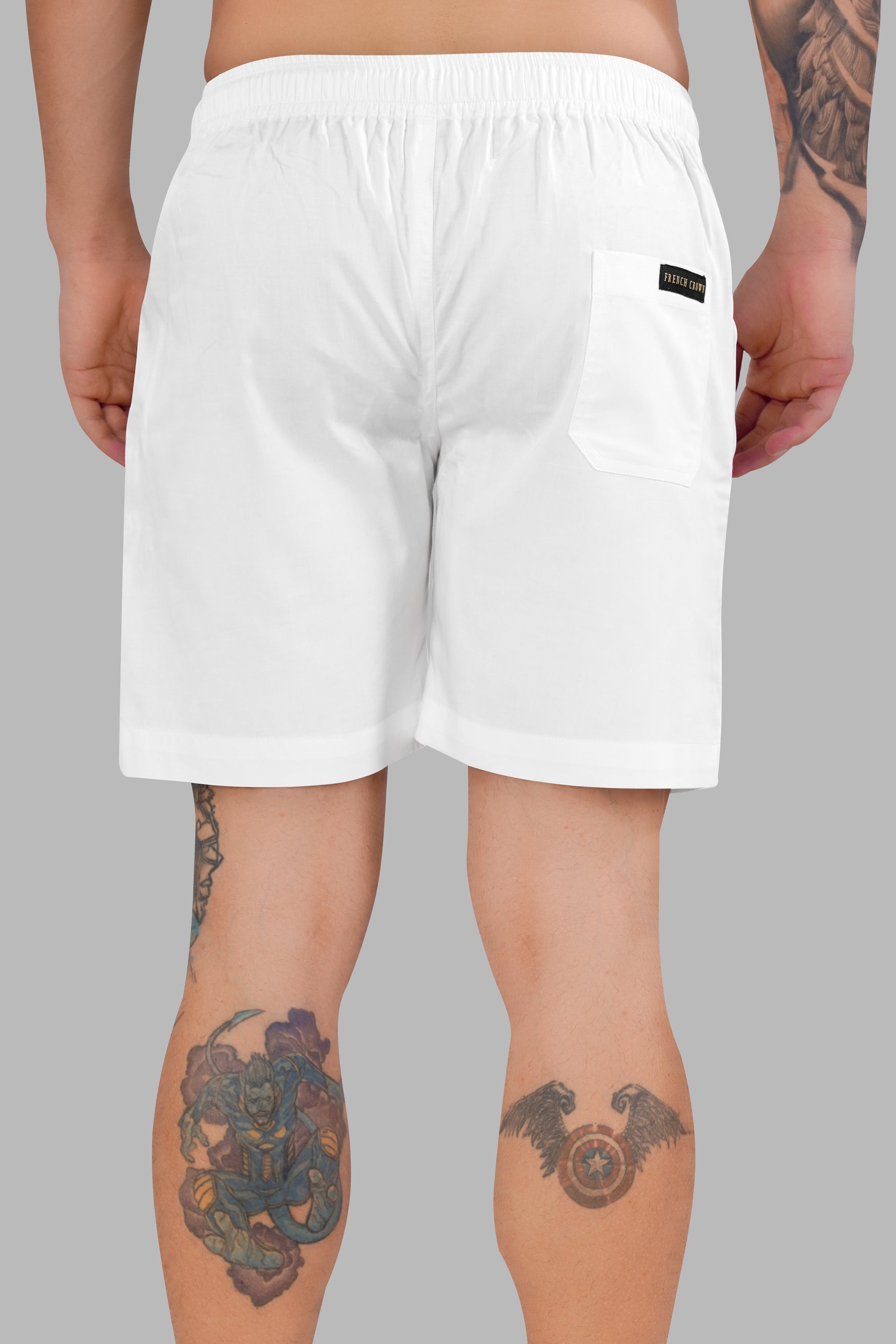 Bright White Subtle Sheen Super Soft Premium Cotton Shorts SR316-28,  SR316-30,  SR316-32,  SR316-34,  SR316-36,  SR316-38,  SR316-40,  SR316-42,  SR316-44