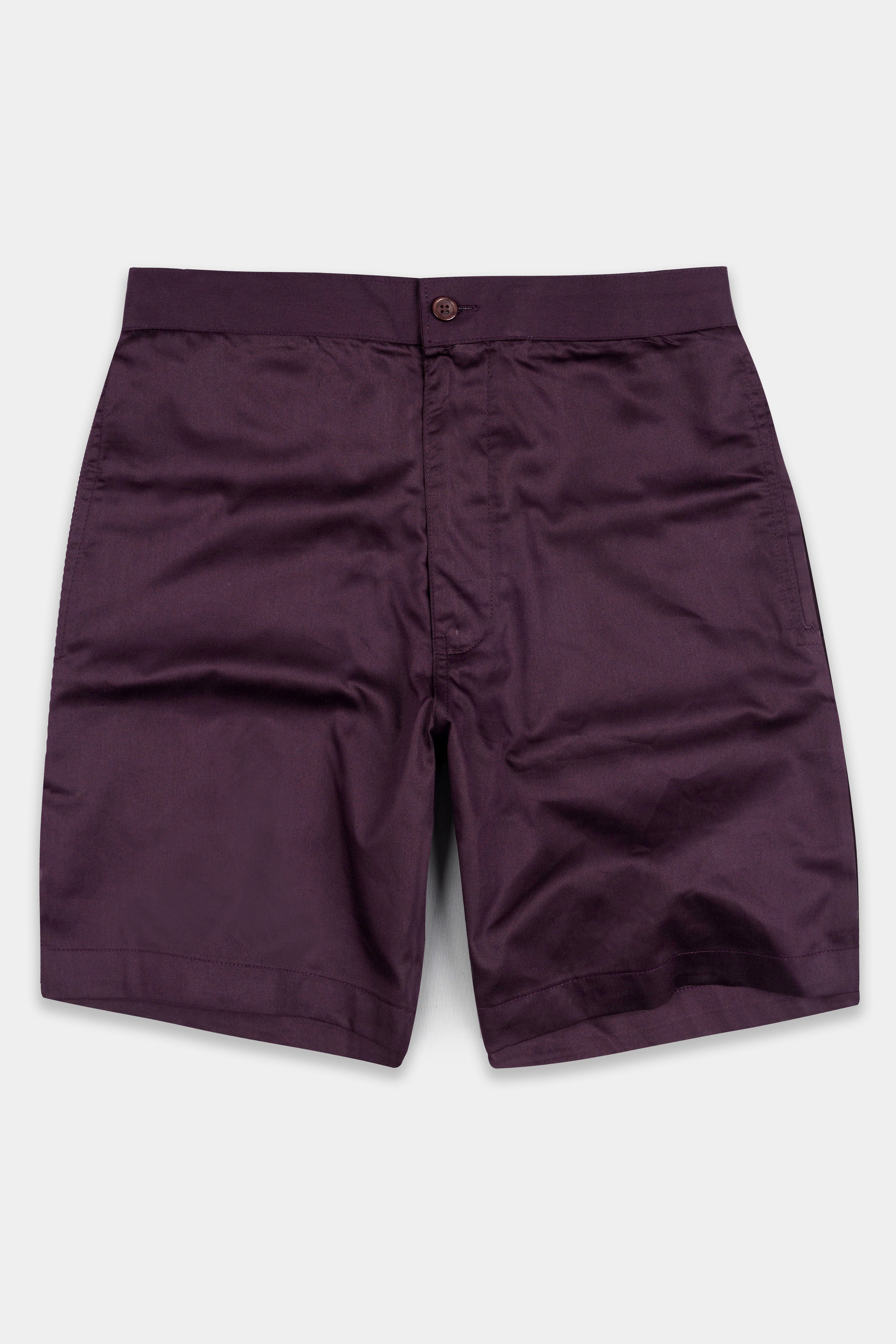 Tyrian Purple Subtle Sheen Super Soft Premium Cotton Shorts SR317-28,  SR317-30,  SR317-32,  SR317-34,  SR317-36,  SR317-38,  SR317-40,  SR317-42,  SR317-44