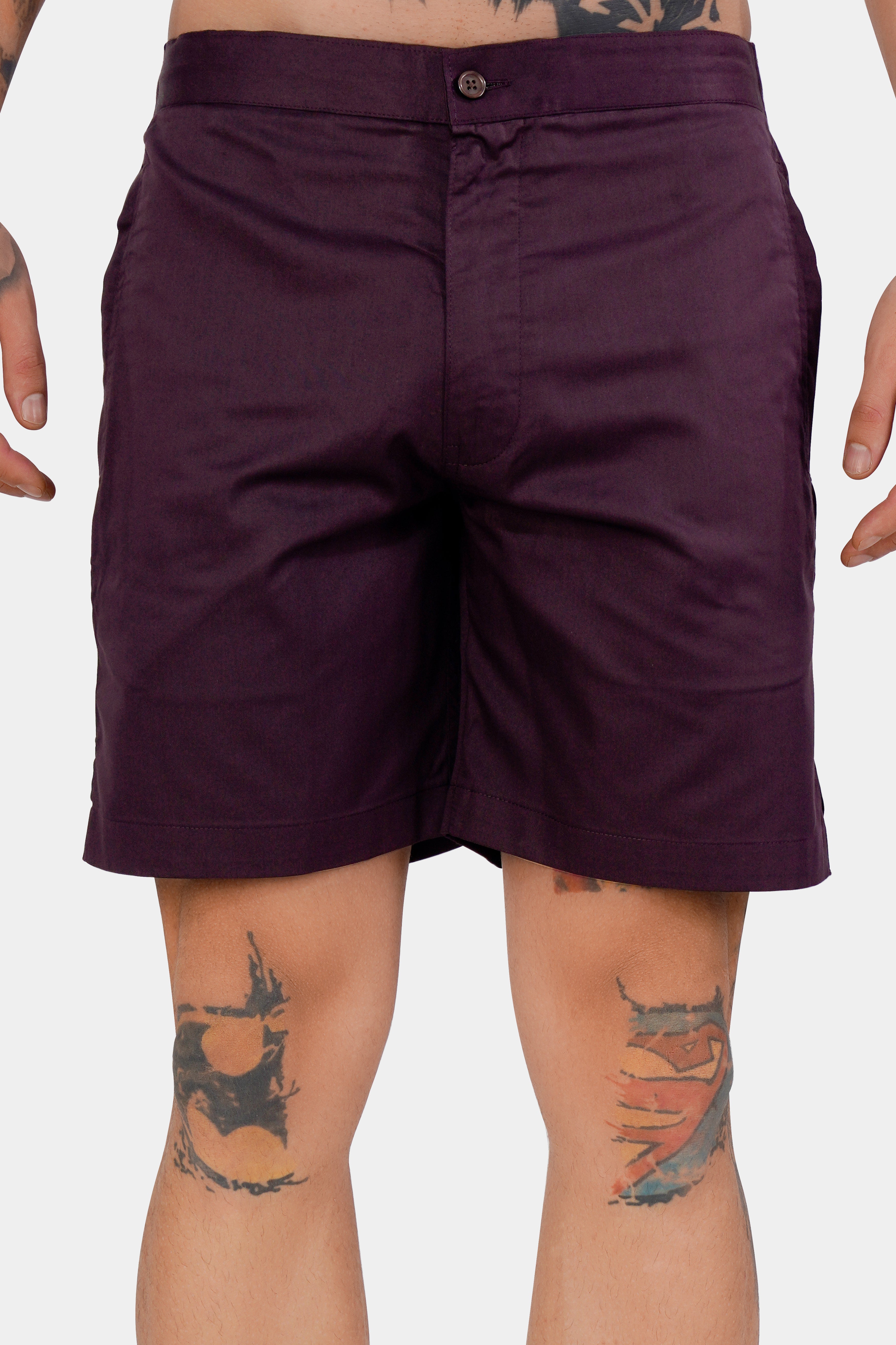 Tyrian Purple Subtle Sheen Super Soft Premium Cotton Shorts SR317-28,  SR317-30,  SR317-32,  SR317-34,  SR317-36,  SR317-38,  SR317-40,  SR317-42,  SR317-44