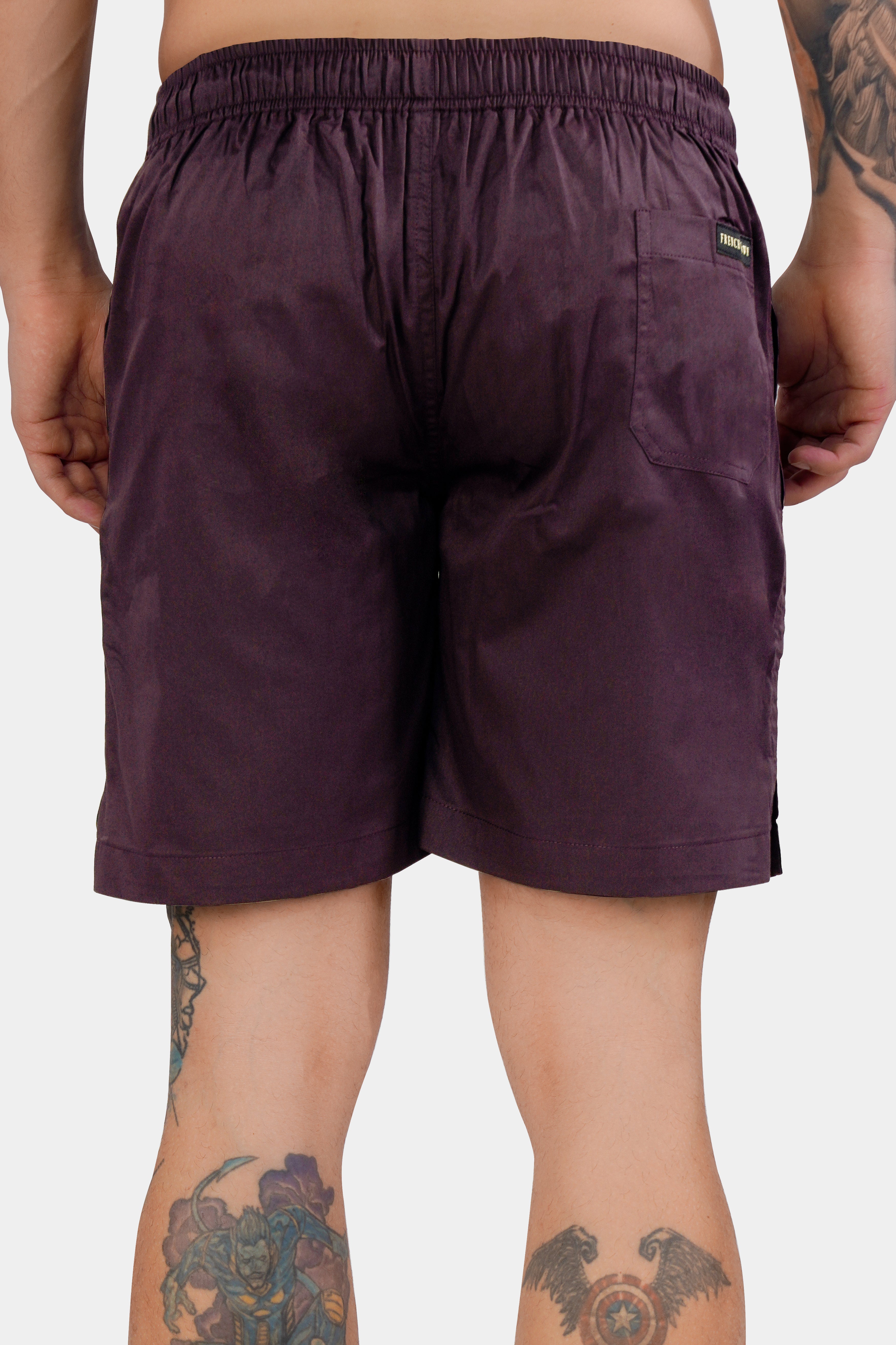 Tyrian Purple Subtle Sheen Super Soft Premium Cotton Shorts SR317-28,  SR317-30,  SR317-32,  SR317-34,  SR317-36,  SR317-38,  SR317-40,  SR317-42,  SR317-44