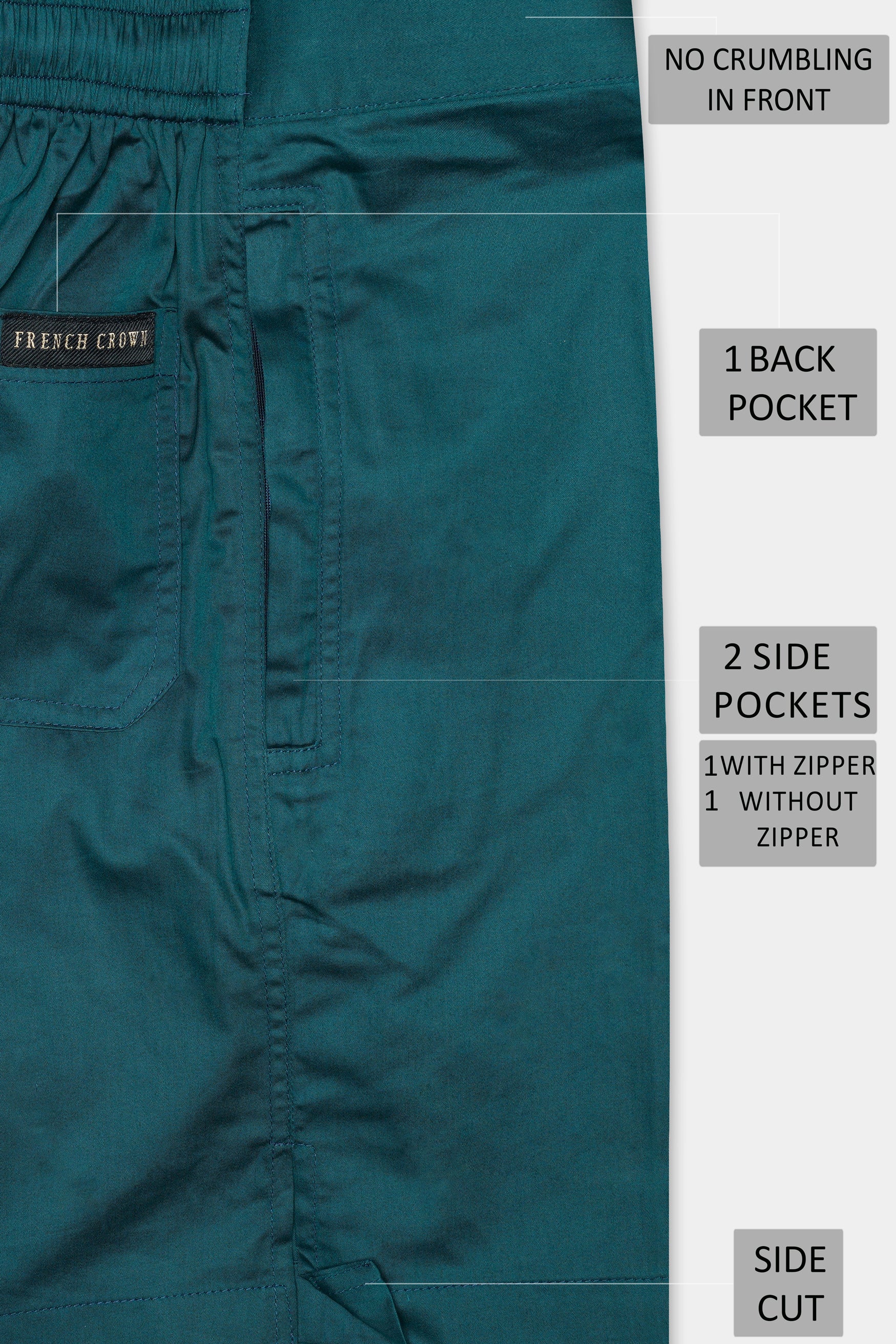 Tarawera Green Subtle Sheen Super Soft Premium Cotton Shorts SR318-28,  SR318-30,  SR318-32,  SR318-34,  SR318-36,  SR318-38,  SR318-40,  SR318-42,  SR318-44