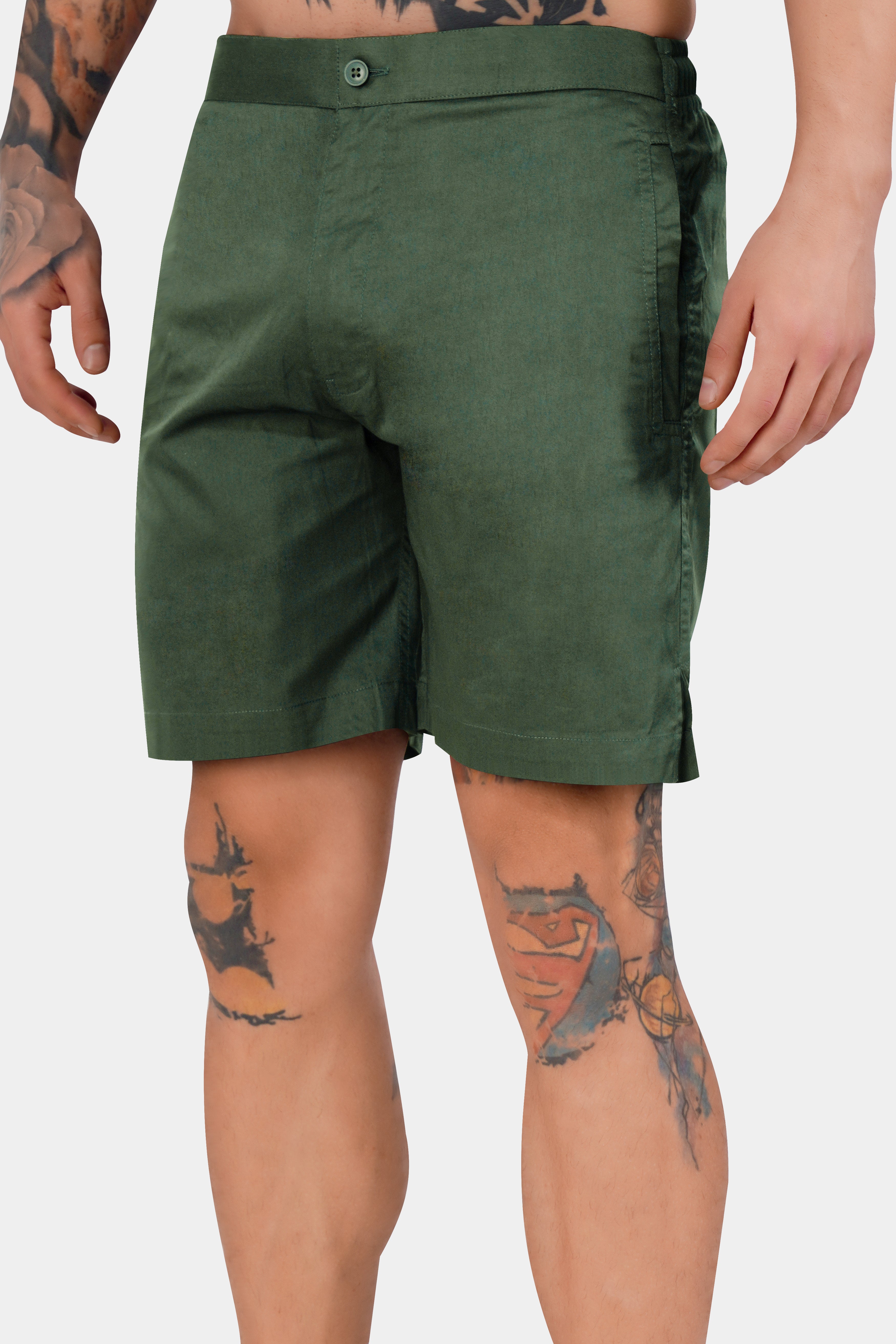 Asparagus Green Subtle Sheen Super Soft Premium Cotton Shorts SR320-28,  SR320-30,  SR320-32,  SR320-34,  SR320-36,  SR320-38,  SR320-40,  SR320-42,  SR320-44