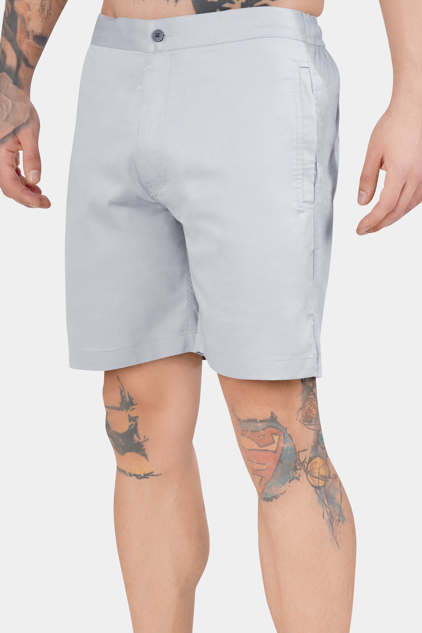 Gainsboro Gray Subtle Sheen Super Soft Premium Cotton Shorts SR335-28,  SR335-30,  SR335-32,  SR335-34,  SR335-36,  SR335-38,  SR335-40,  SR335-42,  SR335-44