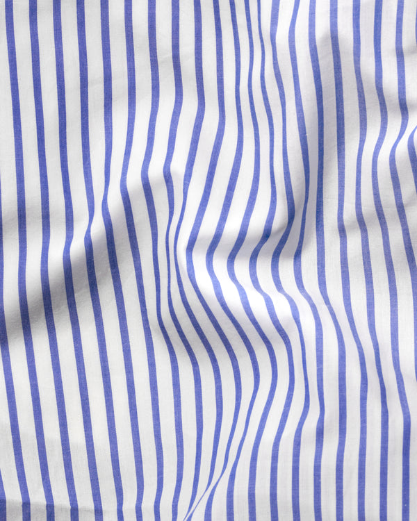 Bright White and Scampi Blue Striped Premium Cotton Shorts SR251-28, SR251-30, SR251-32, SR251-34, SR251-36, SR251-38, SR251-40, SR251-42, SR251-44