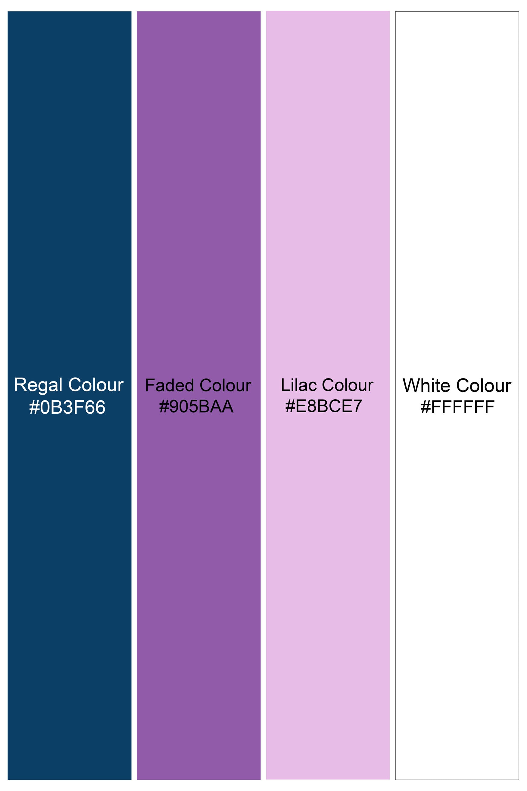 Regal Blue and Lilac Lavender Multicolour Tile Printed Subtle Sheen Super Soft Premium Cotton Designer Short