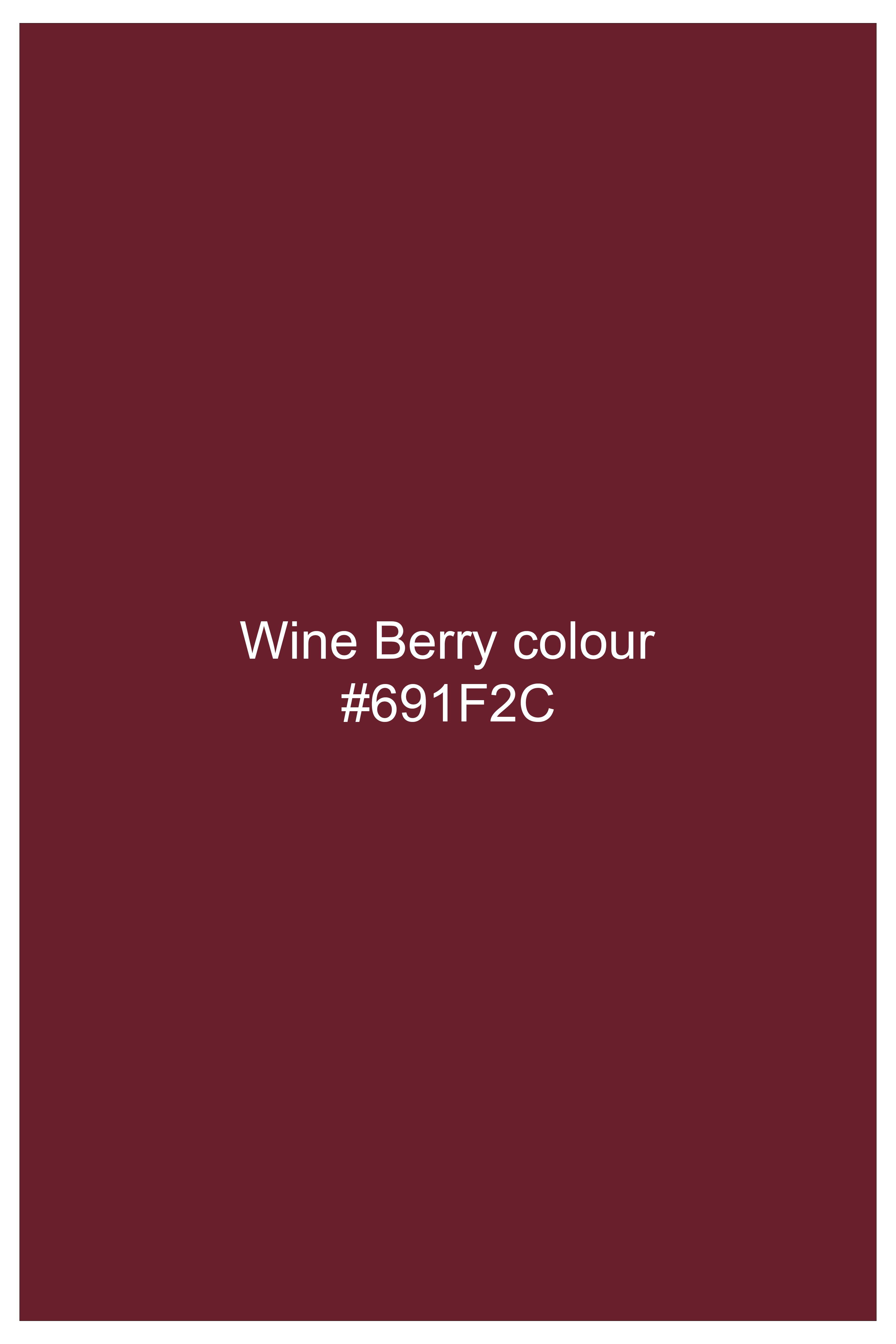 Wine Berry Textured Luxurious Linen Shorts