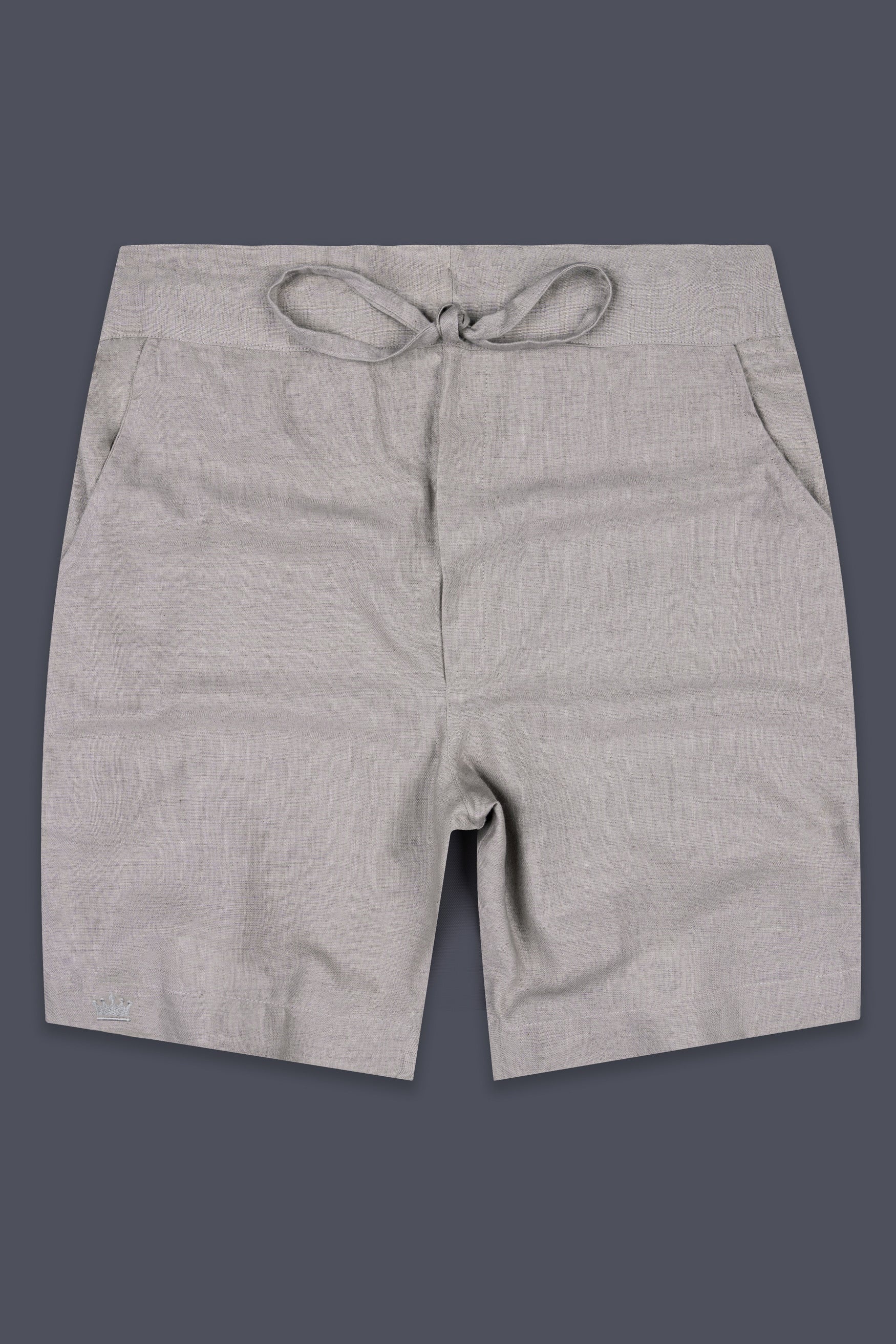 Noble Brown Textured Luxurious Linen Shorts