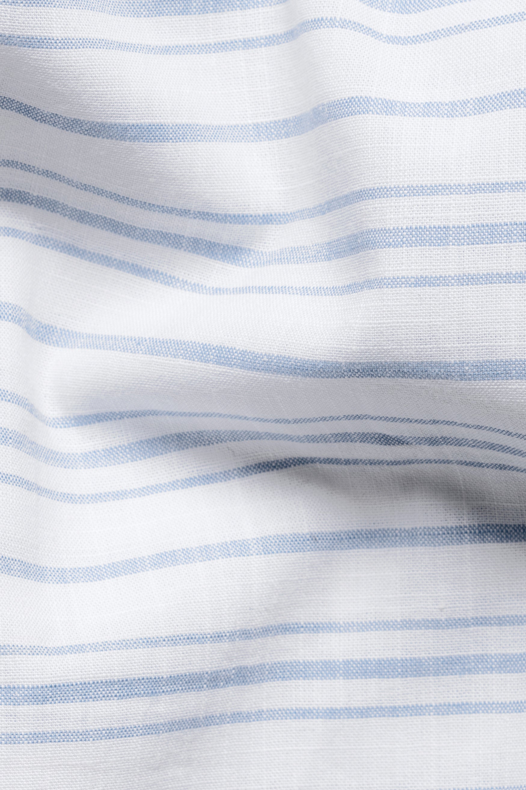 Bright White and Sapphire Blue Stripes Chambray Short