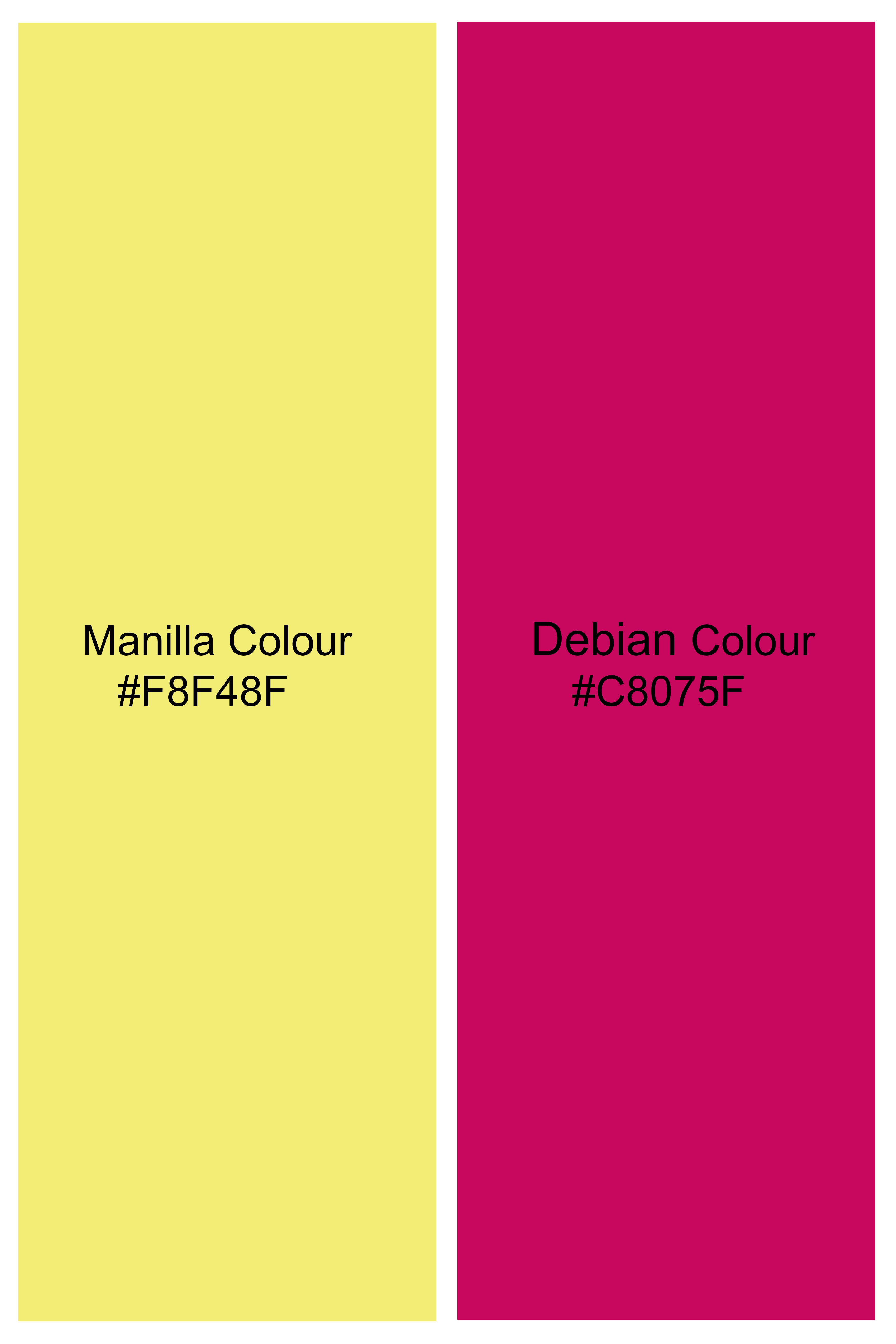 Manilla Yellow And Debian Pink Floral Printed Premium Tencel Shorts