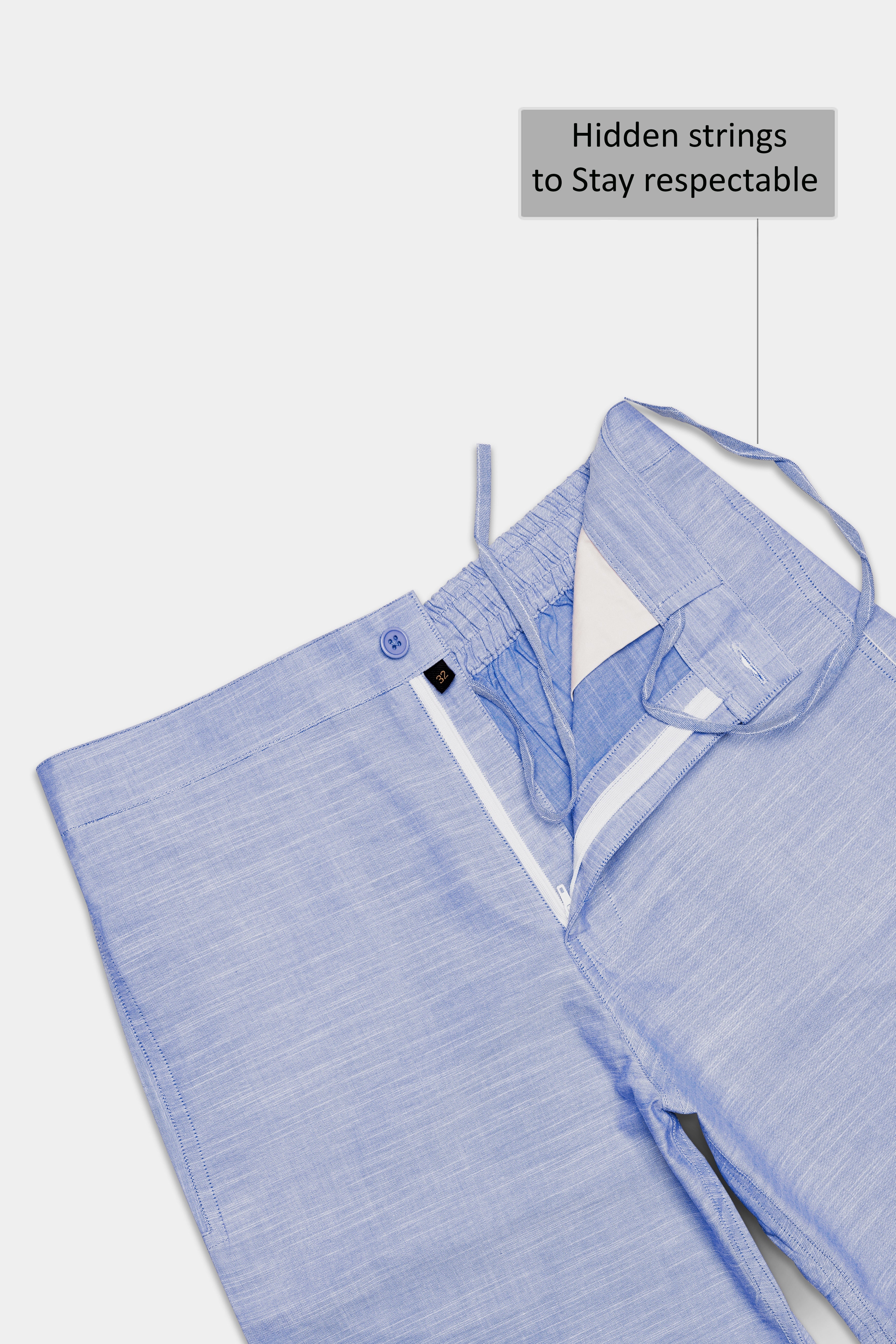Faded Blue Textured Chambray Premium Cotton Shorts