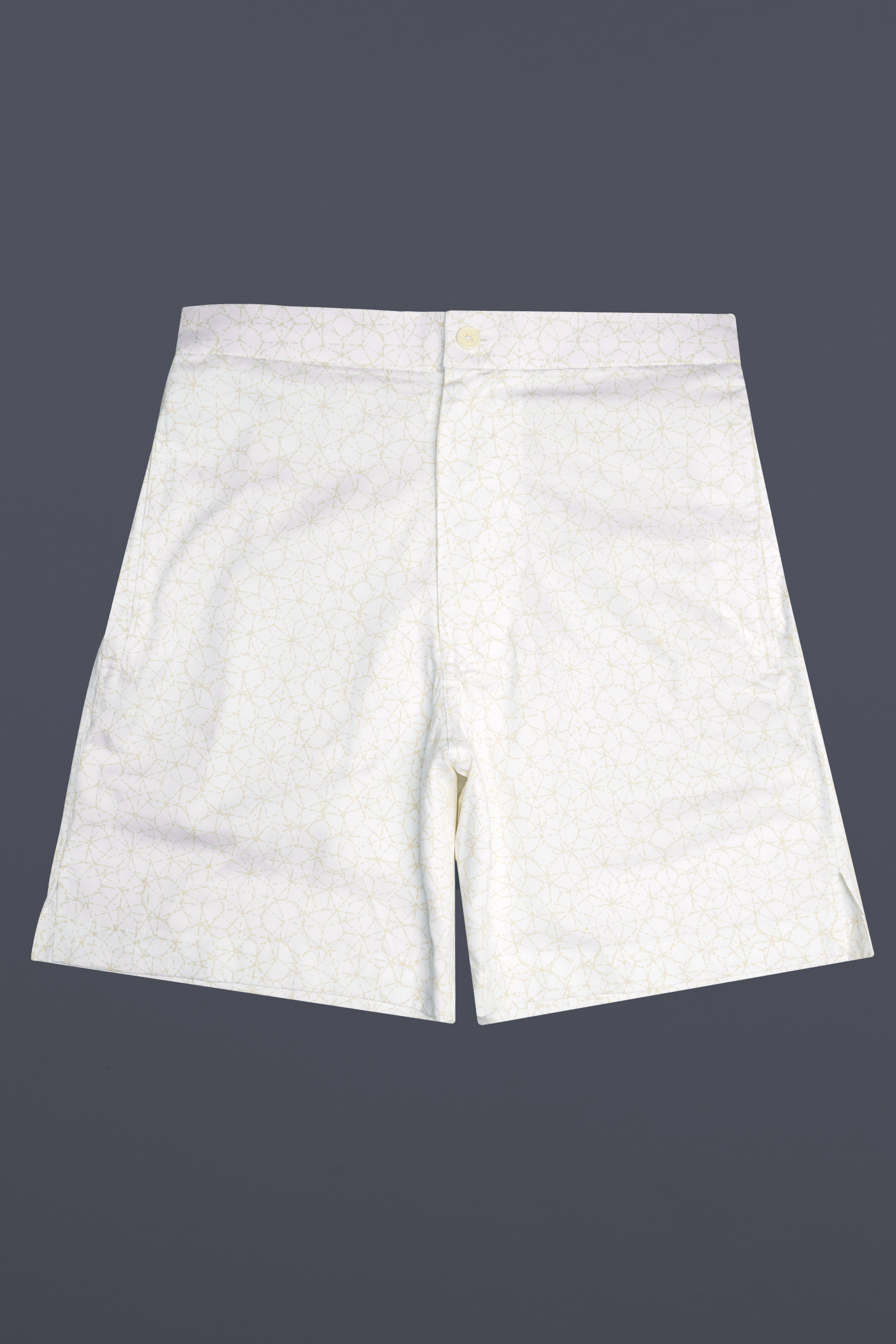 Fantasy Off White Printed Subtle Sheen Super Soft Premium Cotton Shorts