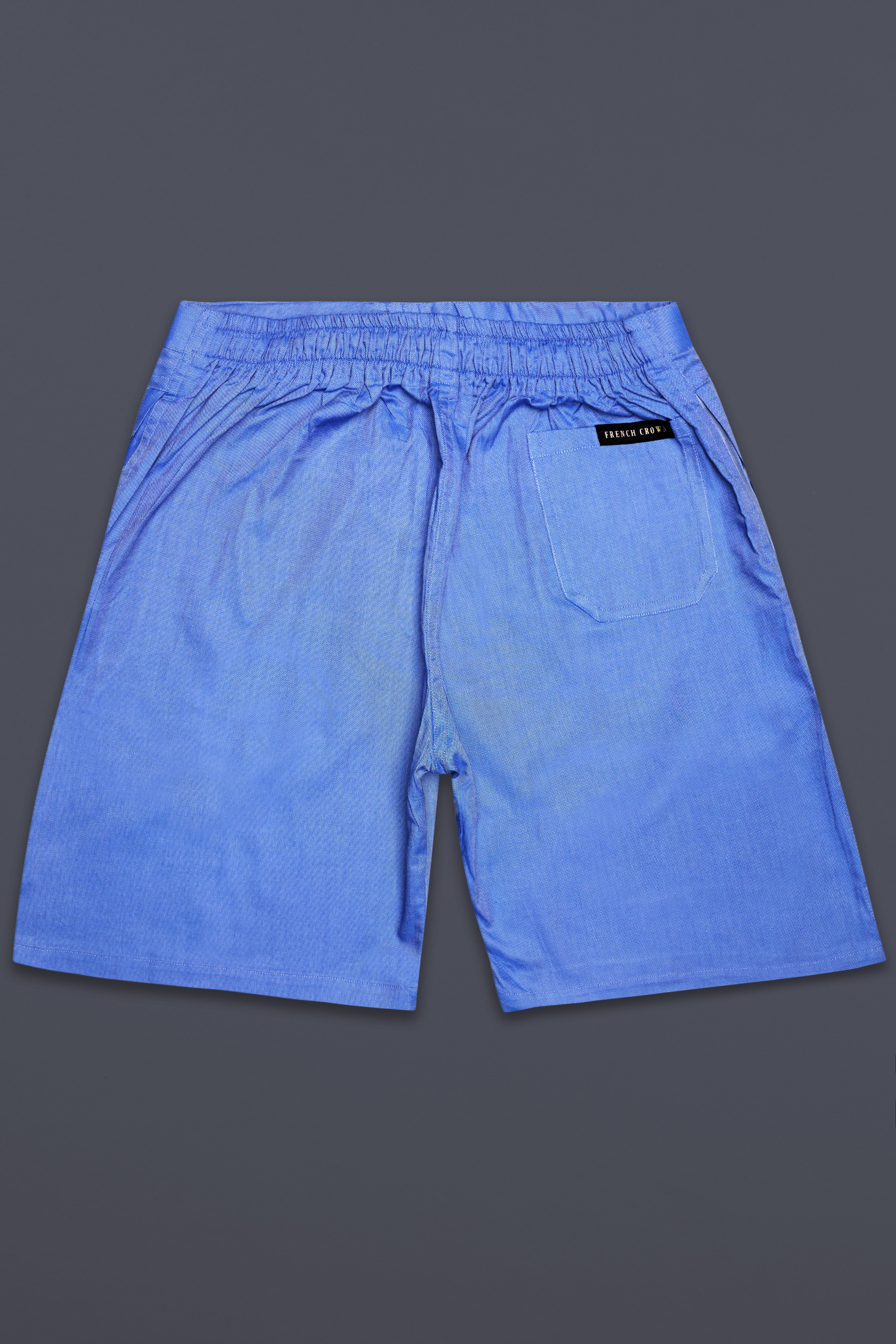 Havelock Blue Solid Oxford Premium Cotton Shorts