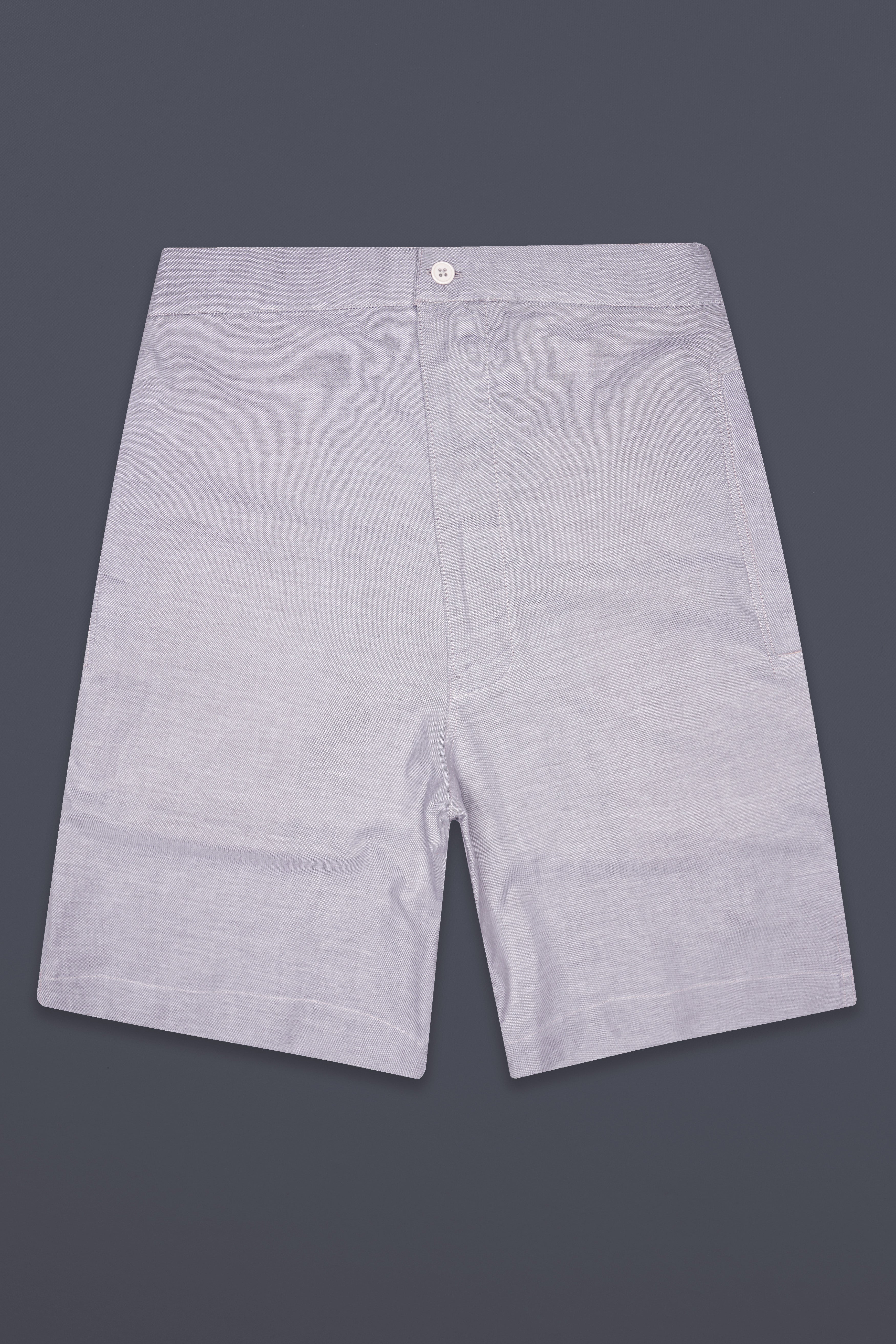 Shafton-London Hue Gray Solid Oxford Premium Cotton Shorts