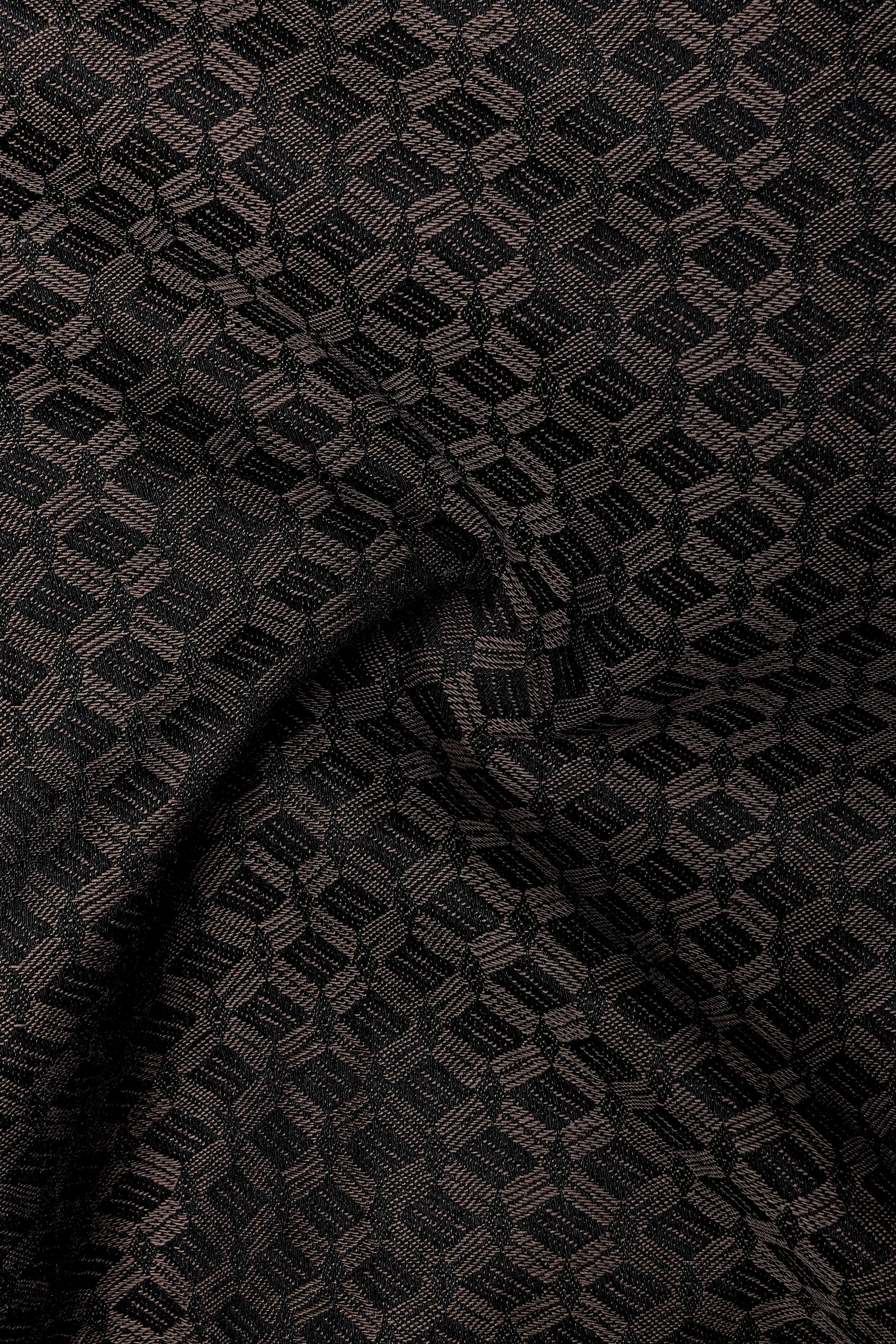 Jacrid-Iridium Gray Jacquard Textured Giza Cotton Shorts