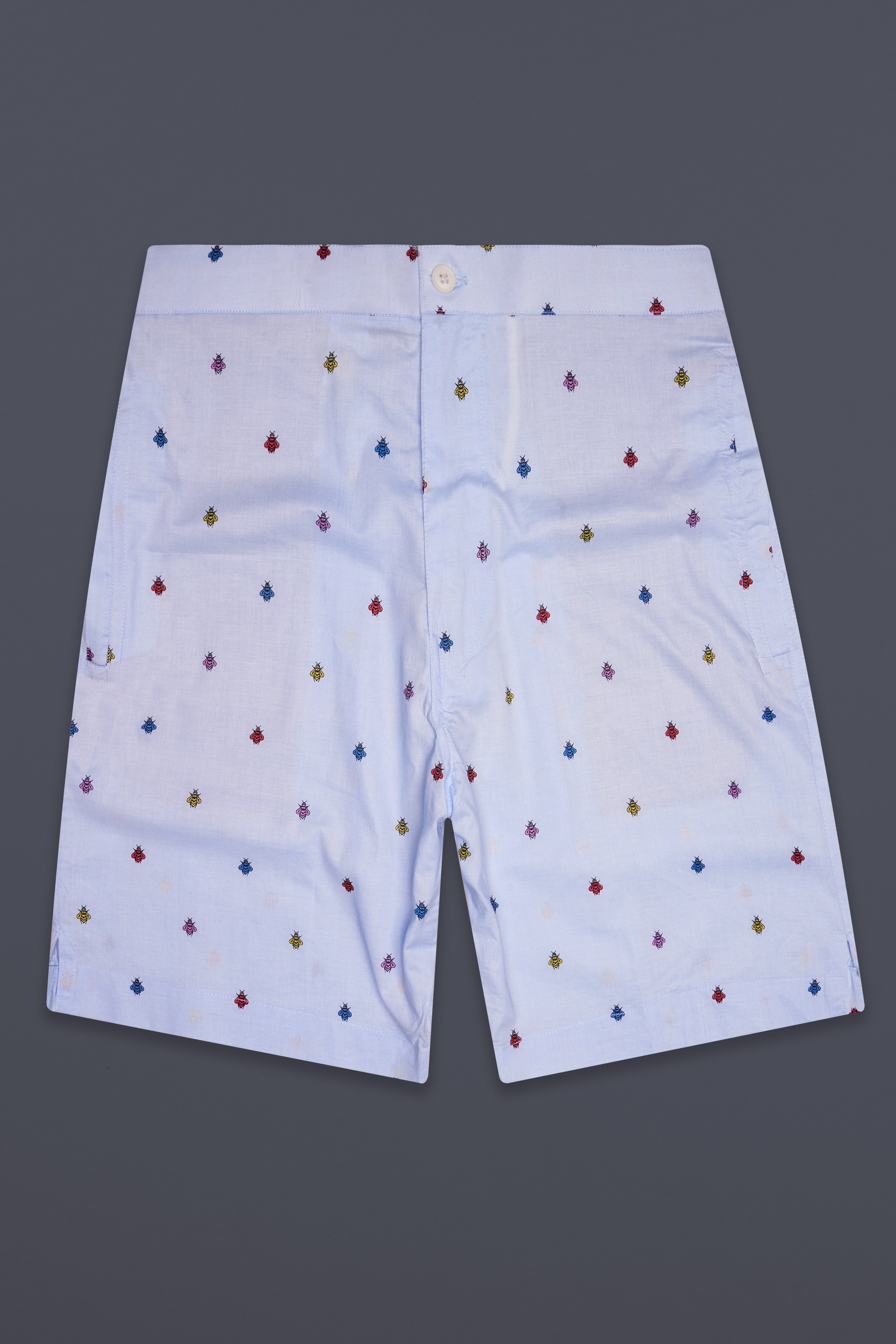Buzzink-Mischka Blue insects Printed Premium Cotton Shorts