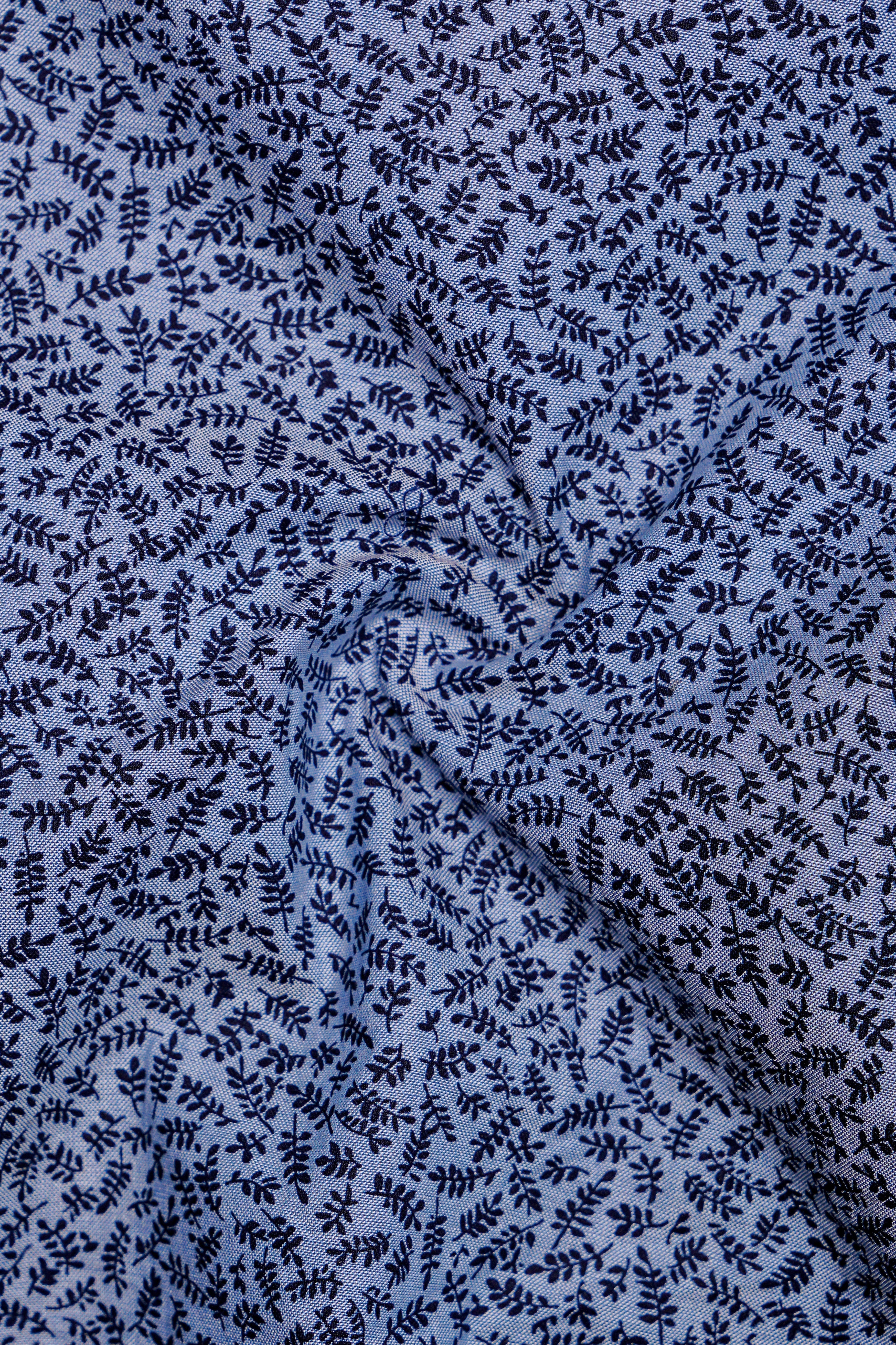 Bluvine-Scampi Blue Printed Chambray Premium Cotton Shorts